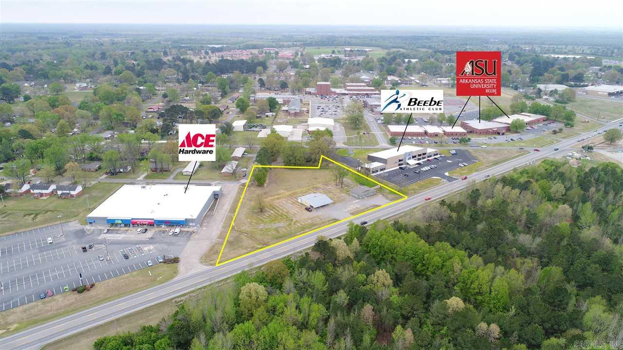 Prime 2.76 acre commercial property! Featuring 475' of frontage along Dewitt Henry, next to the new Beebe Athletic Club.  Property is less than 1/2 mile from I-57 (Hwy 67/167) & just a skip from ASU Beebe.  Other area commercial includes TSC,  Sonic, Ace Hardware, & Splash Car Wash.  Property includes 2 existing buildings, 1,700sf & 1,488sf.  Site is zoned C-2 w/utilities available.