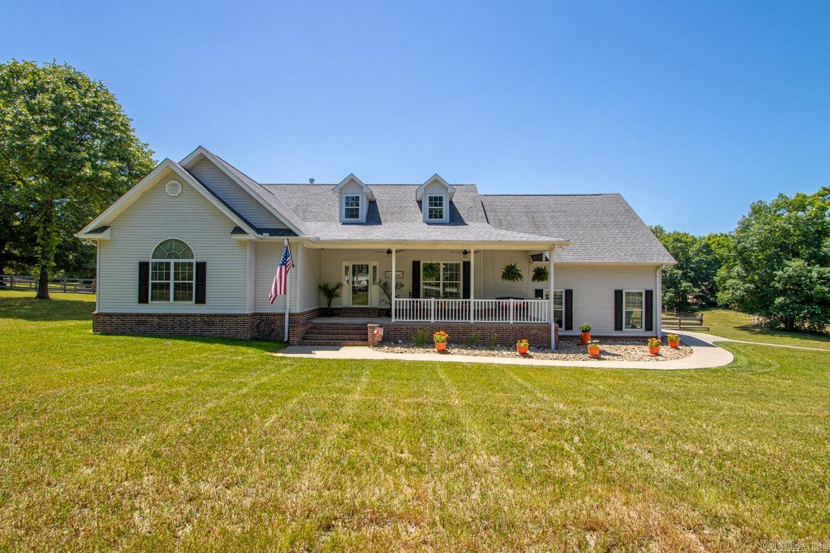 If a beautiful home on 3 acres is what you have been looking for.......then slow your scroll! You just found your new home! This home has everything you need and more! This home is mostly one level with a gorgeous, vaulted living room large enough for the entire family or for hosting parties! The dining area is lovely and sits just off the kitchen! The kitchen is gorgeous and functional with ss appliances and large gas cooktop and new refrigerator and dishwasher, faucet and disposal. Also on the main level is a master suite with a huge walk-in closet and stunning en-suite bath with corner tub, double vanities and a newly updated walk-in shower with new shower doors! 2 guest beds on main level and huge bonus upstairs. In the past 4 years,the sellers have done tons of updates including replaced all overhead light fixtures and fans in every room, new paint, new flooring across entire main level and stairs to bonus, new HVAC, new sprinkler system front yard and new faucets and mirrors in all baths and so much more!The entire 3 acres is fully fenced and also has a fenced off backyard for the pups! There is so much to love about this amazing home but don't wait! Schedule your tour today!