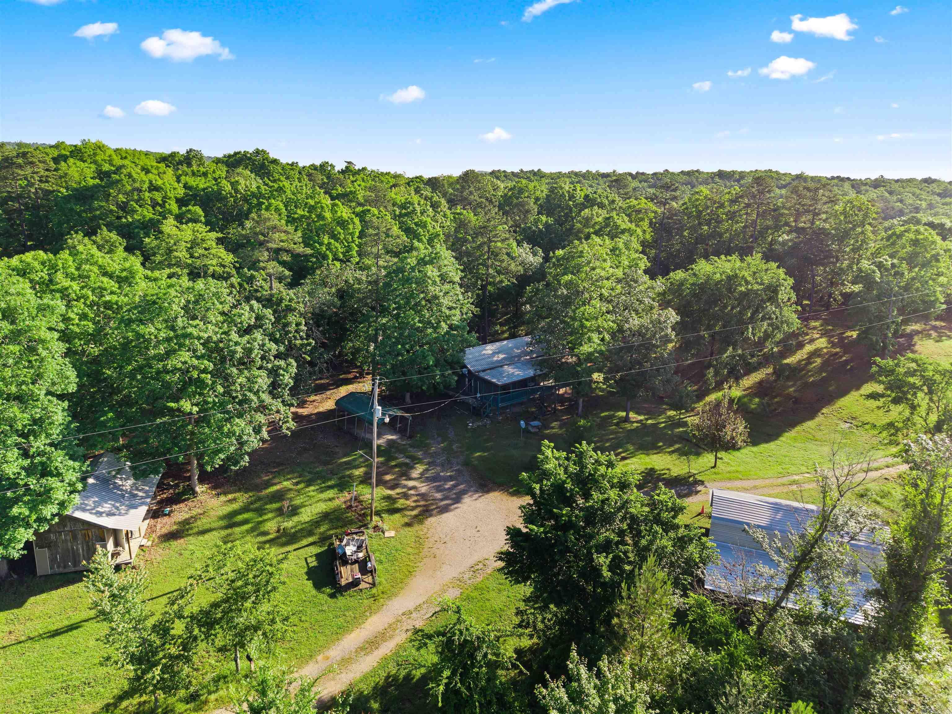 LOOKING TO GET AWAY FROM IT ALL? YOU HAVE FOUND THE PERFECT PLACE IN THE OUACHITA MOUNTAINS! 22 ROLLING ACRES MOL WITH A POND AND YEAR-ROUND CREEK! THIS 3 BEDDROOM CABIN AND A SHE-SHED/MAN-CAVE LOCATED IN JESSIEVILLE SCHOOL DISTRICT! HUNT YOUR OWN LAND! GARDEN IN THE RICH SOIL! CHASE THE CHICKENS! ROCK AWAY THE CARES OF THE DAY ON THE FRONT PORCH! PIDDLE IN THE SHED! OR SIT IN ON THE PORCH SWING WITH YOUR HONEY AND HOUND TAKING IN ALL GOD'S BEAUTIFUL CREATION!  THIS IS PEACEFUL COUNTRY LIVING! DON'T MISS OUT!! CALL ME TO SCHEDULE YOUR SHOWING TODAY!
