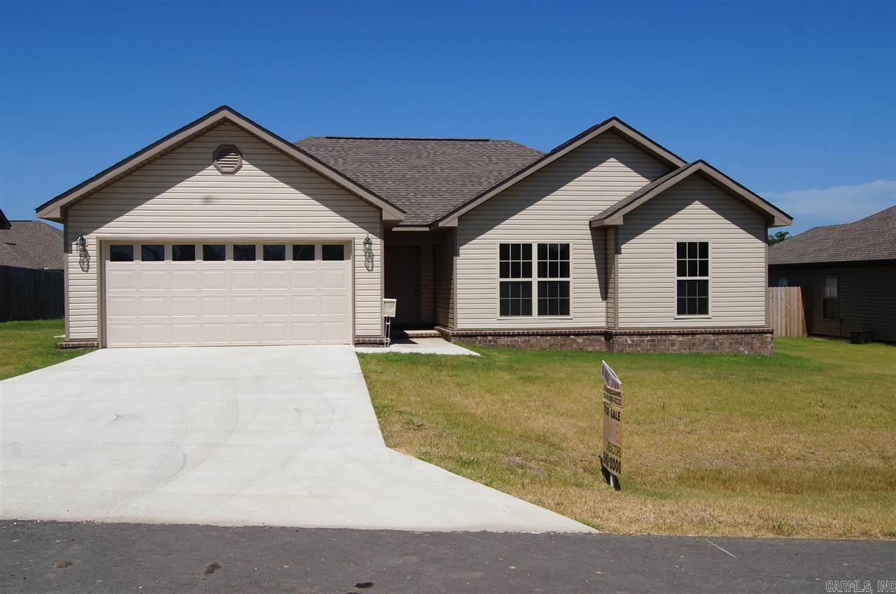 Gated Subdivision. Double garage, huge cathedral ceiling in Great room, dinning room. Stainless steel appliances, custom cabinets in kitchen. Amazing master bedroom with walk-in closets, Jacuzzi tub and separate shower.   Energy efficient, heat pumps, gutters,  wired for high speed Internet through Windstream. Come home to the country! Only 20 minutes to Little Rock, Great Schools-East End/Sheridan District! VA, FHA, Conventional, and the Rural Development-no down payment.