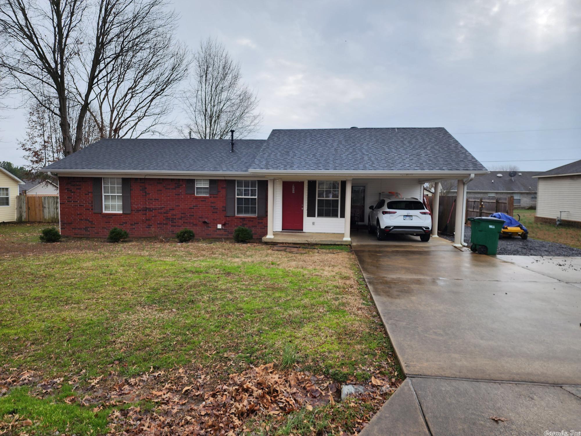Great home located close to Wal-Mart, ASU Beebe & schools. This 3 bedroom. 2 bath home has a fenced in back yard with a double gate & gravel drive to a 10X16 metal building owner had installed since he bought it. New roof & new HVAC in 2022. Split & open floorplan with new vinyl flooring in living room, dining & hall. All bedrooms are large but main bedroom is very large, has a bath & a walk in closet. Kitchen features a farmhouse sink, butcher block countertops & lots of cabinets. Separate laundry room. Extra gas heat Stove in Living Room, washer, dryer & refrigerator will stay. Five new windows just installed on 2-13-2023.
