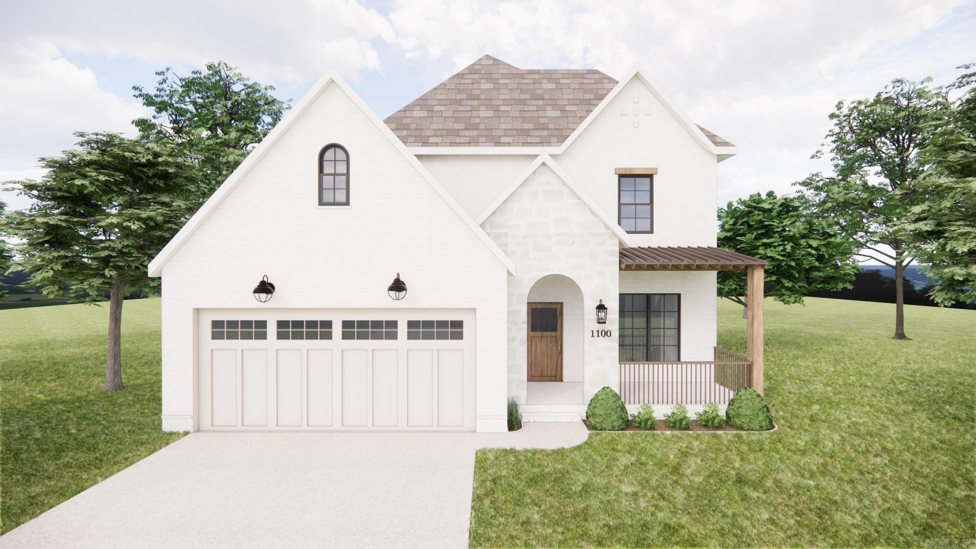 New construction by Sage & Stone Homes in a gated West Conway community, this 4-bedroom, 2.5-bath home features a well-designed layout. Highlights include 9’ ceilings, a spacious living room with exposed beams and gas fireplace, and an open kitchen with quartz countertops, stainless steel appliances, gas range, pot filler, walk-in pantry, and white oak cabinetry, along with a dining area featuring built-in bench seating. Additional features include a coffee bar area, LVP and tile flooring throughout, and a private primary suite with tiled walk-in shower, soaker tub, and generous closet space that connects to the laundry room. Dedicated laundry room with mudroom area, tankless gas water heater, covered back deck, and covered storage below. Built with an encapsulated crawlspace and engineered subfloor system for added efficiency and structural integrity. Don’t miss the chance to make this home truly yours, secure it under contract early to collaborate with the designer on final selections. Photos are renderings of the finished look; professional photos to be added once construction is complete. Agents see remarks.