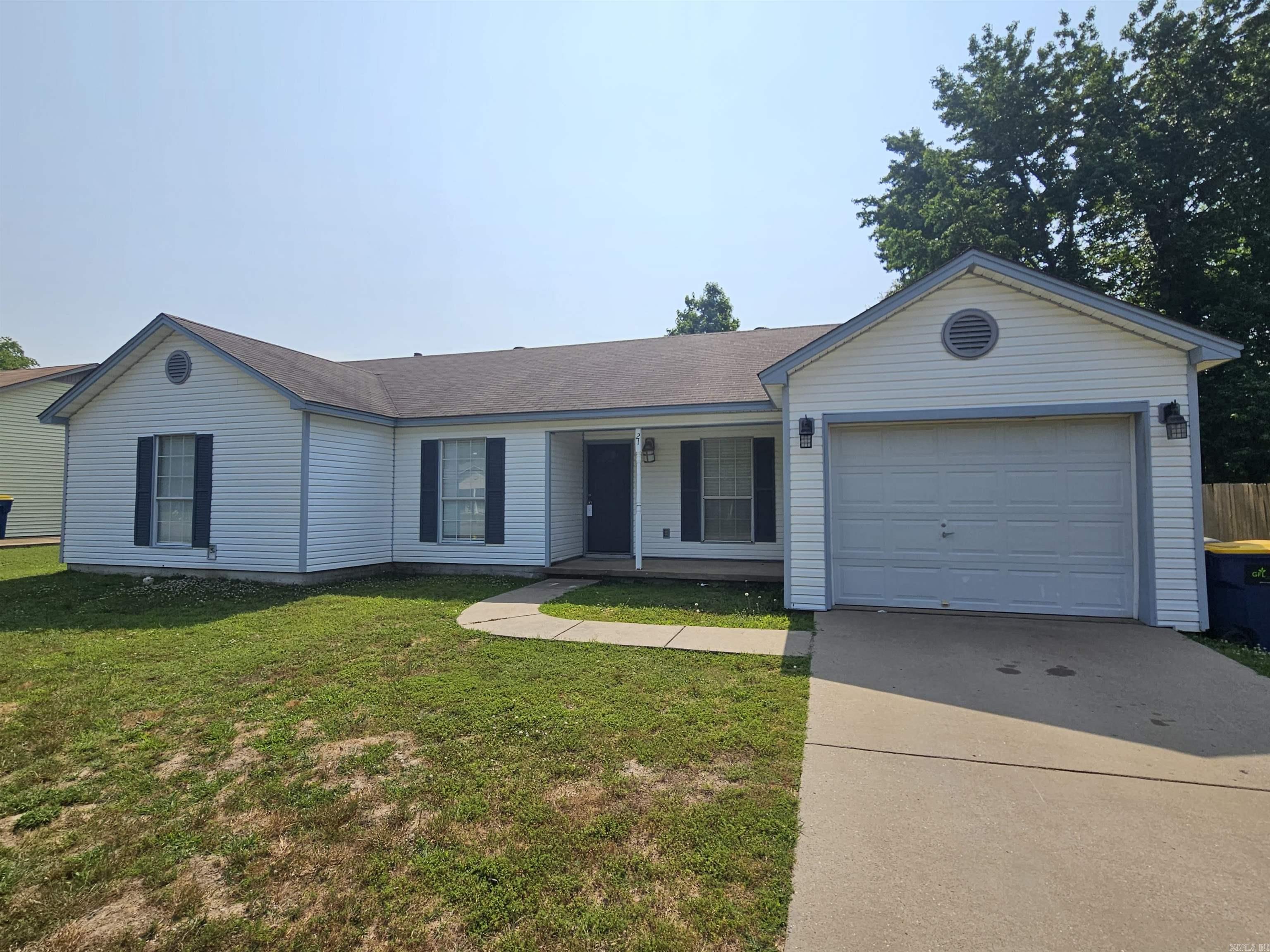 NON- Smoking 3 bedroom 2 bath  house for Rent in Cabot. This home has a fireplace, fenced back yard and one car garage. The kitchen is furnished with a fridge, range, dishwasher, and microwave. Also included is blinds throughout, ceiling fans, carpet and ceramic tile floors, a separate dining area, a pantry, and washer and electric dryer connections in a separate utility room, fenced back yard, patio, and 1 car garage. Pets may be considered.