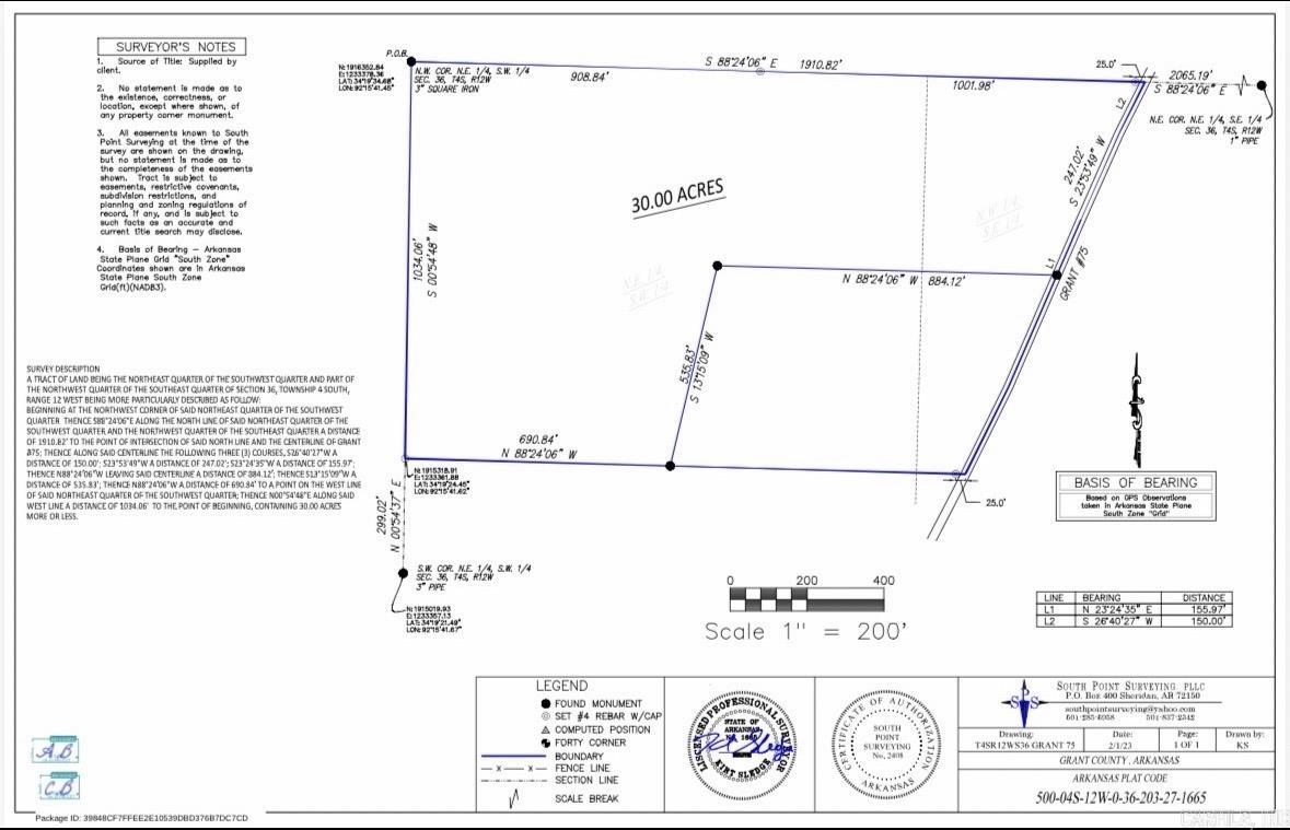 Discover the perfect blend of privacy and convenience with this beautiful 30-acre tract located on Grant 75. Ideally situated halfway between Sheridan and White Hall, this property offers an easy commute. Located in the Sheridan School District, it’s an excellent spot to build your dream home.  The land is partially cleared, with a driveway in place and power on site—making it ready for construction. There is a cleared area ready for your homesite, and all other utilities are available at the road. Surrounded by new construction homes, this area is growing while still maintaining its rural charm.  Now offering flexible purchase options—buy the full 30-acre tract or a 5-acre tract (MLS 26017667)