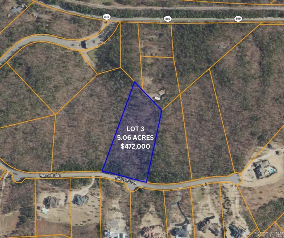 Custom built homes surround the area. Common area soccer field, tennis courts, basketball courts and walking trails. Gorgeous, gated entry. Only 6.5 miles north of West Little Rock off Highway 300. Vista views surround the neighborhood. Limited views of Pinnacle Mountain.