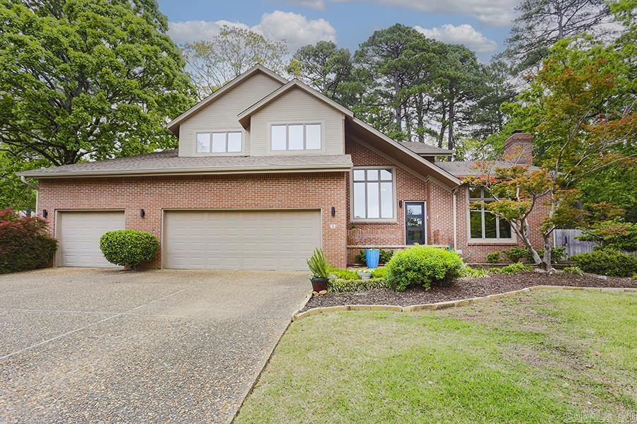 Recently updated 4 BR house on a cul-de-sac. New HVAC 2025. New roof 2021. New front door 2025. New sliders onto decks from kitchen and main bedroom in 2021. Hardwood floors throughout with tile in bathrooms. New interior and exterior lighting 2021. New water heaters 2021. All bathrooms remodeled 2021. Kitchen updated 2021 including appliances and sink, with new oven/microwave in 2024 and new range in 2025. Fireplaces in living room and den. Backyard includes firepit and custom-built playhouse. Three-car garage.