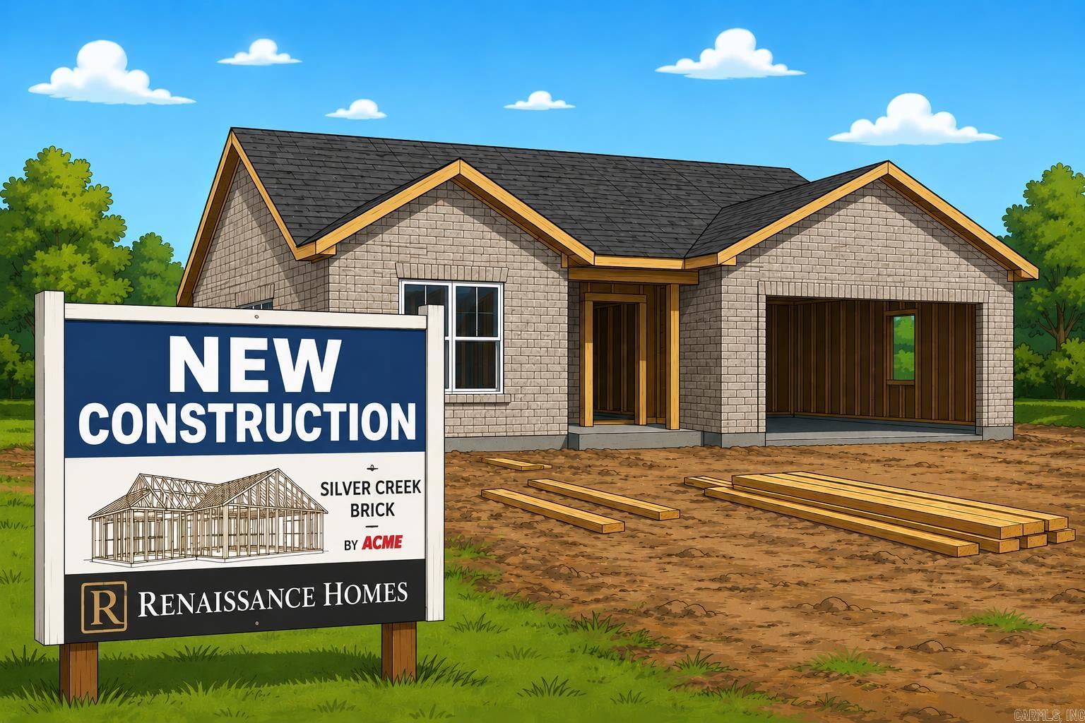 NEW Construction by Renaissance Homes.  Quality built, energy efficient all brick home located on East End of the Village.  Sycamore floor plan features 3 bedrooms; 2 full baths; kitchen with large quartz island; GE stainless appliances; walk-in pantry; LED fireplace; separate laundry; stairs to attic storage; covered patio and 2 car garage.  Recirculating hot water with smart plug for energy efficiency.  Builder's 1 Year Warranty included.  See Associated Documents for finishes and Agent Remarks for more details.  Taxes based on lot only.  Photo one is a rendering only.  Actual photos will be taken as home nears completion.