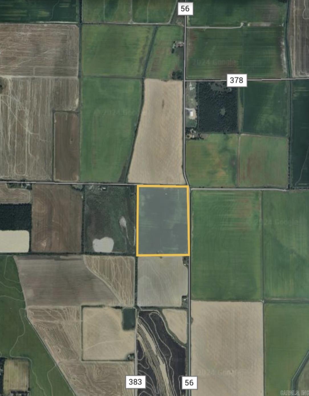 Under Contract Before Listed. +/- 53 acres of farm ground near Pumpkin Bend.  Property sits at 35.264458°N, 91.076054°W with Highway frontage on two sides (Highway 385 and Highway 388) in Woodruff, County.