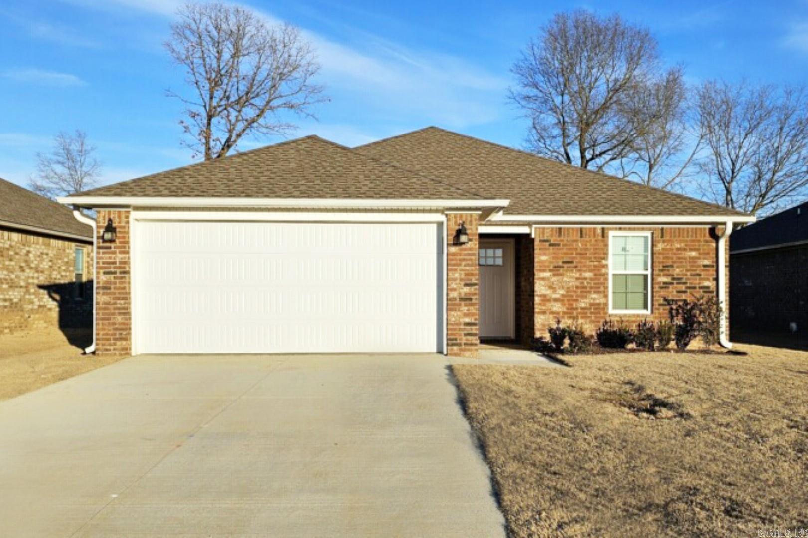 Brand new construction for LEASE! Located in the Jonesboro city limits but in the Brookland School District! All electric, 3 bedroom & 2 bath one-level on a corner lot. Luxury vinyl plank flooring in the main living areas, bath & laundry room and plush carpet in the bedrooms. Double garage and covered patio. **Application Required** No Pets and No Smoking Policy ** $1600/Month Rent and $1600 Security Deposit.