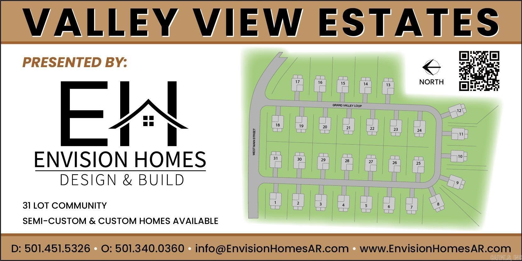 Lot 5 of Valley View Estates - Welcome to an ideally located NEW subdivision in Austin, AR - Located within the Cabot School District. This subdivision has a minimum square footage of 1,700 sq ft and will feature quality built homes. The ideal location is 1-2 min off 67/167/I57 and is also within 2-min of the newly built Cabot Pre-K campus too! Not to mention being within less than 10-minutes to dining, shopping, schools, and the ever growing in popularity, Game Time at The Grounds sports complex! Do not forget you can also be golfing in 10-minutes too at one of two of Greystone's Golf Courses! We have builders for you too!