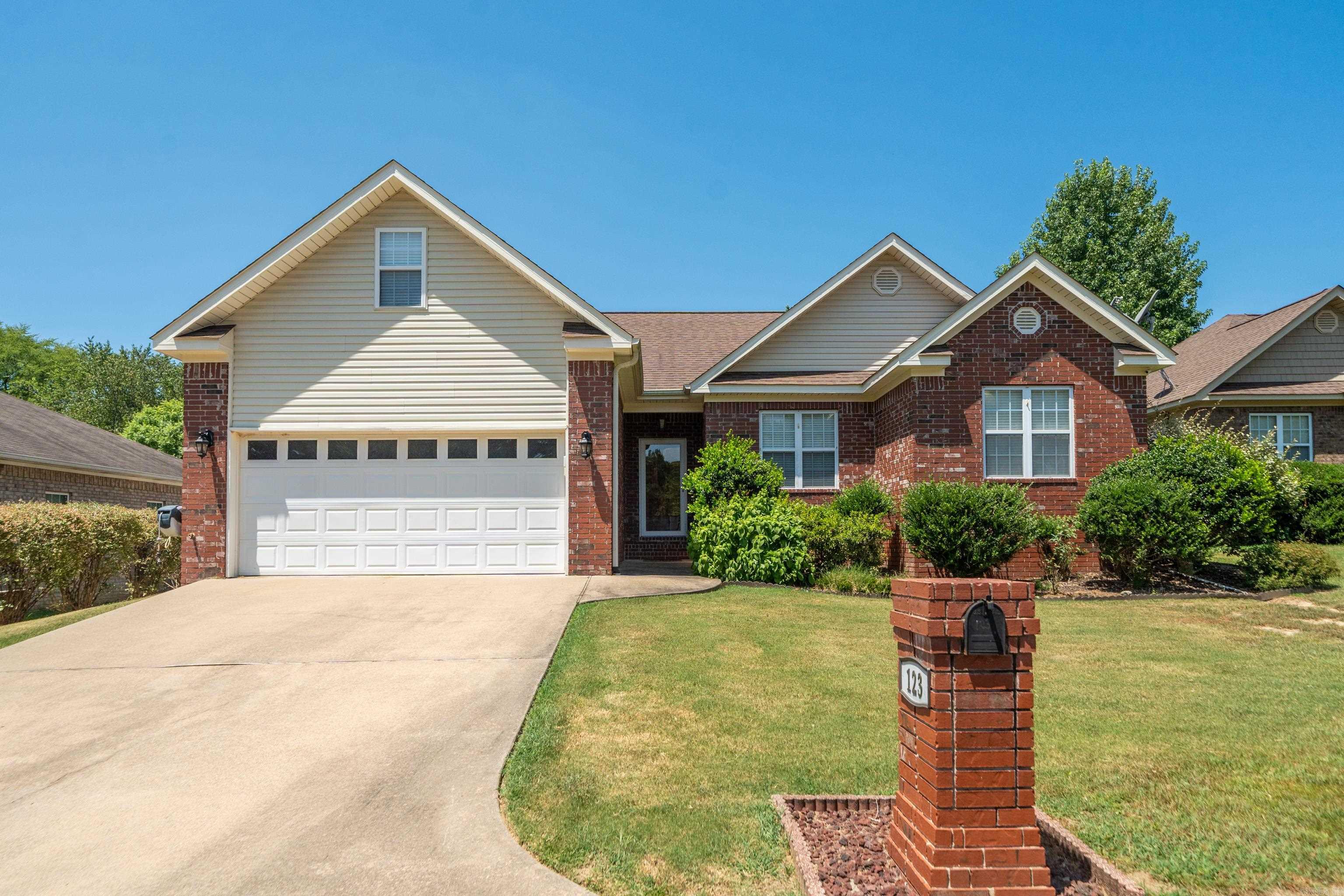 Discover this beautifully maintained 3-bedroom, 2-bath brick home located in a desirable gated subdivision within the Lakeside School District. Offering an impressive combination of comfort, style, and outstanding amenities, this property is the only home in the neighborhood featuring a private in-ground swimming pool. Inside, the spacious living area welcomes you with elegant tray ceilings, abundant natural light, and stylish architectural details throughout. The well-designed floor plan provides comfortable everyday living while offering plenty of space for entertaining family and friends. Upstairs, a versatile bonus room adds valuable flexibility and could easily serve as a fourth bedroom, home office, media room, playroom, or guest space. Outdoor living is a true highlight of this exceptional property. The large covered back patio offers an ideal setting for relaxing, grilling, and entertaining while overlooking the private pool. A hot tub may also be negotiable, creating the perfect backyard retreat for year-round enjoyment. Additional features include a natural gas whole-house generator, providing added security and peace of mind during unexpected power outages.