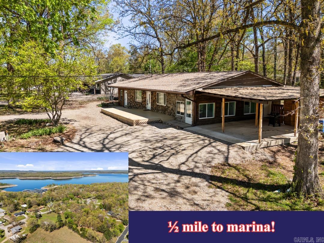 3BD/2BTH home just MINUTES from Lakeview Cove Marina/Bull Shoals Lake on 1.09 acres m/l! Featuring a gourmet kitchen and a heated & cooled sunroom for year-round enjoyment. A 2026 addition offers a private 3rd bedroom, 2nd full bath, and walk-in closet ideal for guests or a primary suite. Enjoy the large, fenced backyard with storage shed and garden beds, plus a roundabout driveway accented by peach and apple trees. Recent updates include a rebuilt deck (2025) and new 2-car carport with storage (2025), along with numerous additional updates throughout. Seller is offering a 14-month home warranty. This home checks all the boxes!