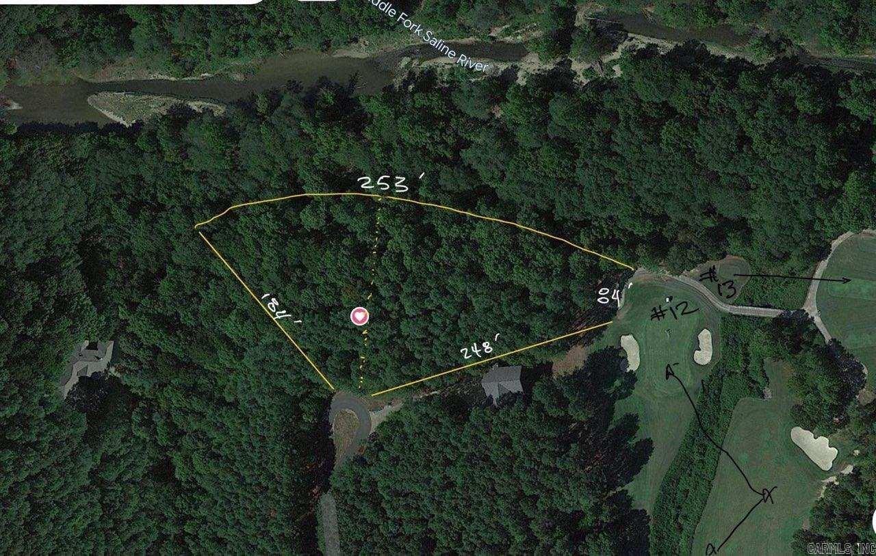 Looking for an acre of land in Hot Springs Village?  Look no further! Acreage, mountain view, view of the Saline River and golf course frontage all in one property! These two adjoining lots are located at the end of a cul-de-sac at the East end of the Village.  Drive thru a gorgeous neighborhood and past Granada golf course clubhouse to get to these lots located next to only one house that sits back from the street and feels remote.  The entire back side of the lots border the Saline River and to the right of the lots you have 84' of Granada golf course frontage.  The lots slope front to back which gives you the highly desired mountain views.  Taxes and POA fees listed are for both lots together.  There is a $300 new member buy in fee due at closing.
