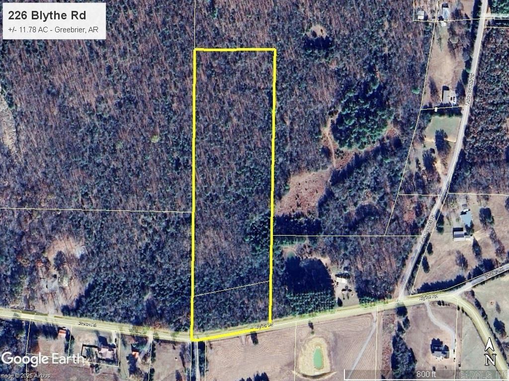 Beautiful forested property in northern Faulkner County.  This +/- 11.78 acre property features a quiet country setting with +/- 385 feet of frontage on Blythe Rd and is adjacent to Wooley Hollow State Park. Quitman schools. Mineral rights do not convey.