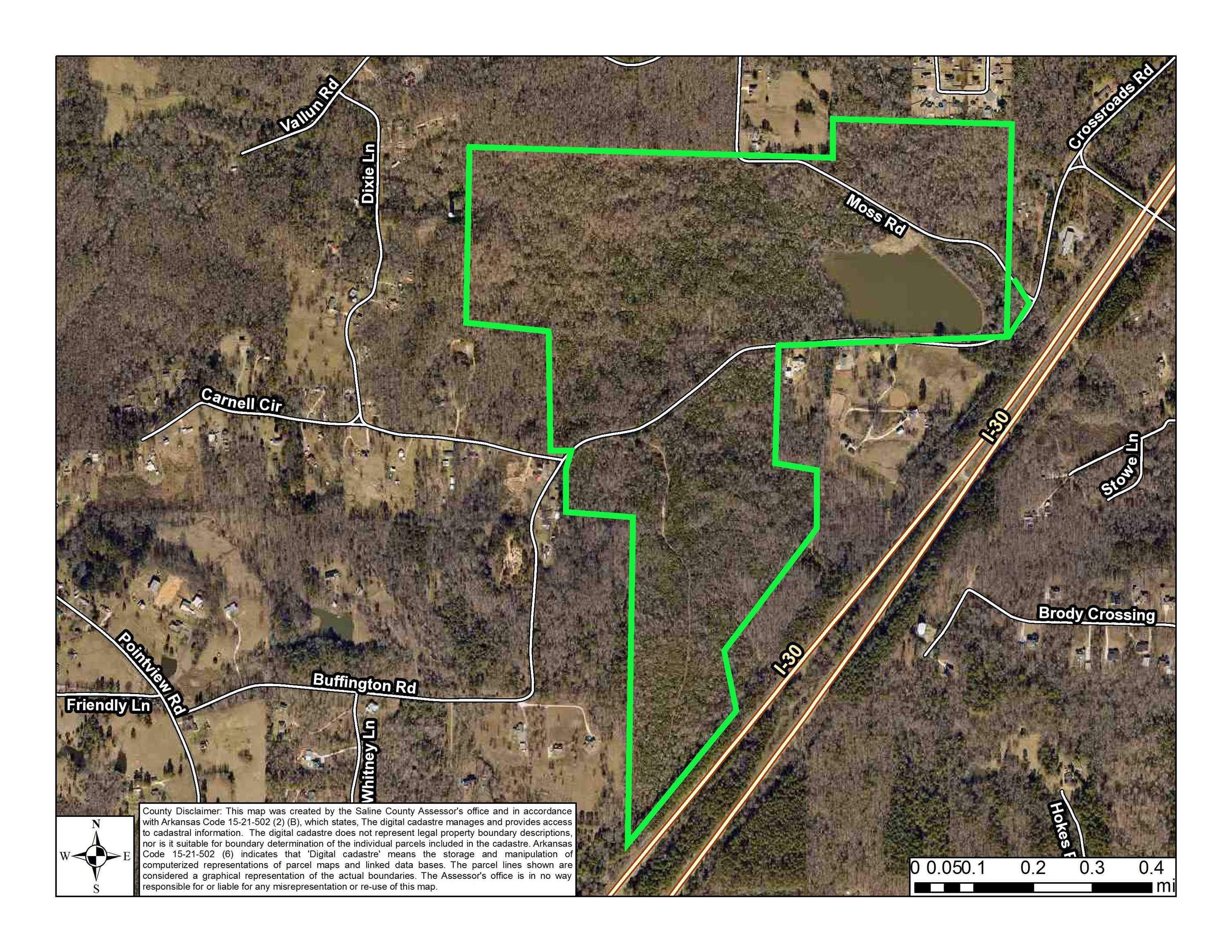 222 Acres in Saline County. Just pass intersection of HWY 70 and I-30. Has some I-30 Frontage. Call for More Details. Sold before listed. Survey online for reference purposes only.