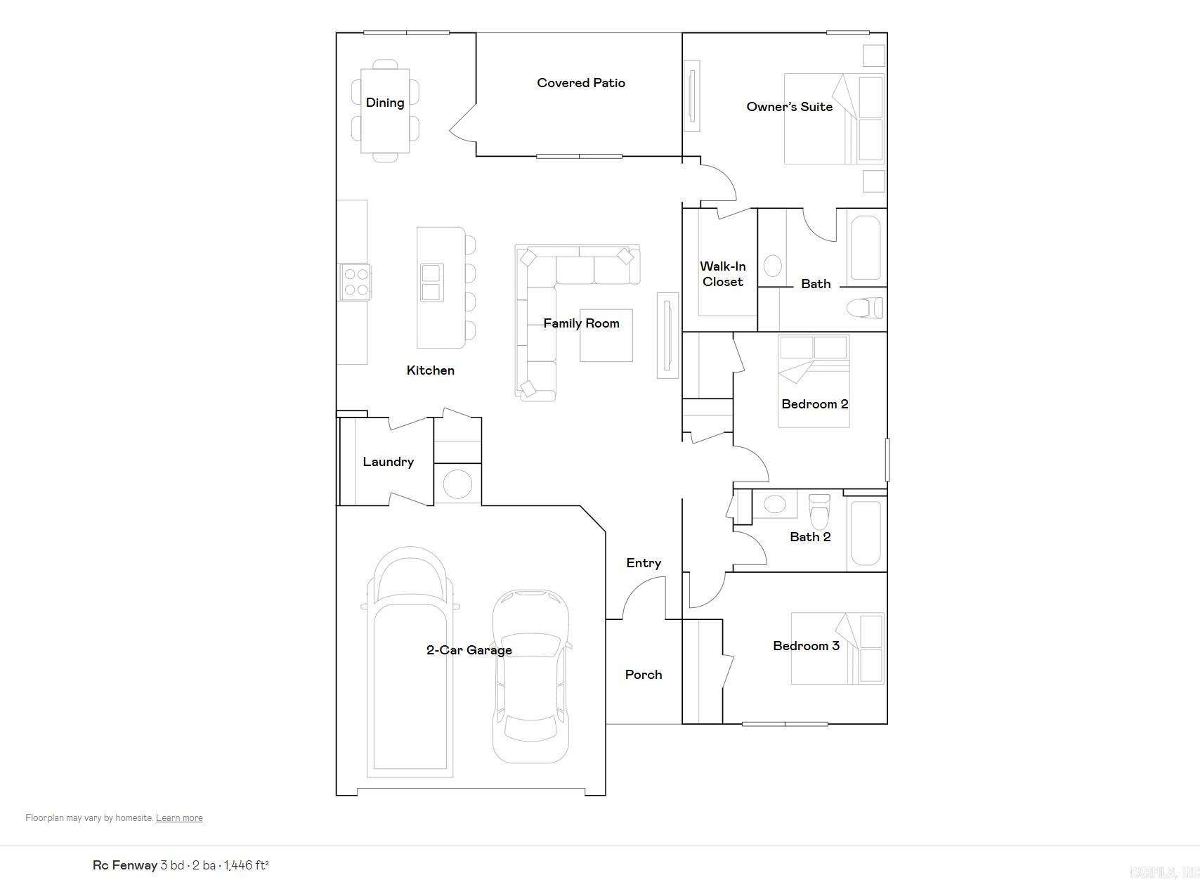 Discover the exquisite Fenway plan, distinguished by its captivating covered front porch and meticulously landscaped front yard, which enhances its curb appeal. This home offers an open floor plan with 3 bedrooms and 2 bathrooms, providing ample space for comfortable living. The expansive family room serves as a central hub for relaxation and social gatherings. Enjoy meals in the cozy breakfast or dining area, adjacent to a beautiful kitchen equipped with energy-efficient appliances, generous counter space, and a spacious pantry—perfect for preparing and enjoying delicious family meals. Additionally, the covered entryway adds to the home's inviting charm. Learn more about the Fenway plan today and envision how it can elevate your lifestyle!   **SEE SHOWING REMARKS & AGENT REMARKS FOR IMPORTANT INFORMATION**