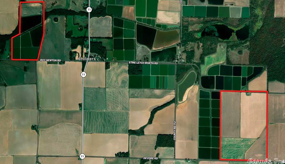 356.48 m/l acres of organic farm ground in Prairie County just south of Des Arc, Arkansas.
