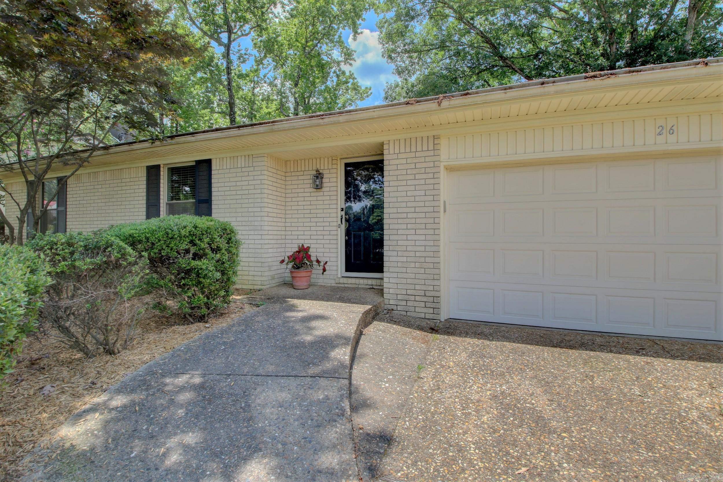 Handsome oak tree shades front yard of this all brick one level home on cul-de-sac. Neutral colors throughout. Fireplace centered in generous size great room. Tile floors in din/kit and baths. Kitchen lined with cabinets and pantry. Counter space for major cooking projects. Large MBR.  Updated hall and master bath. Shady deck and backyard. Fabulous pool playground and tennis courts for neighborhood included in taxes.