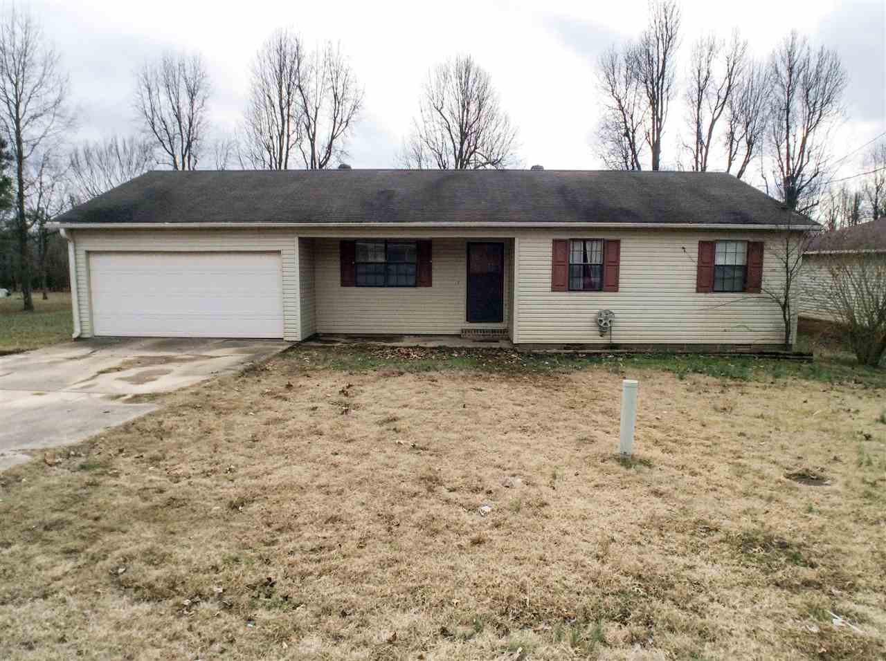 CUTE THREE BEDROOM HOME WITH TWO FULL BATHS, VINYL SIDING, NEW CH&A 2016, OPEN FAMILY KITCHEN/LIVING AREA, WITH BREAKFAST BAR AND DINING AREA, LARGE BACK YARD IS FENCED, GARAGE, CARPET AND VINYL FLOORING, ALMOST 1200 SF OF LIVING SPACE, ALL ELECTRIC AND CITY UTILITES EXCEPT SEPTIC