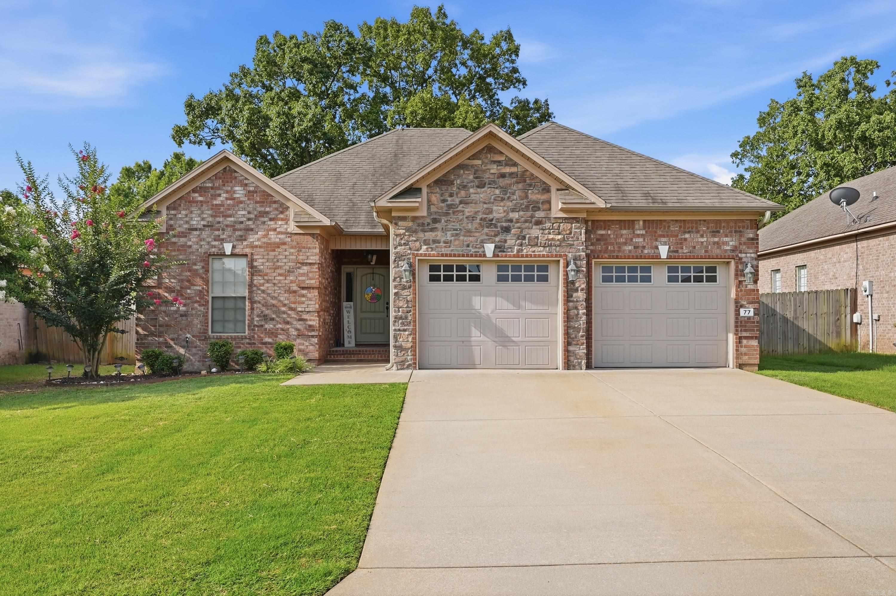 Beautiful and charming home just outside of Conway and convenient for travel to Vilonia, Jacksonville, Little Rock, and easy access to Downtown Conway and the interstate, nestled in a wonderful neighborhood. This home has a great kitchen with a hidden pantry, dining area, and access to a covered back porch with a nice fenced-in yard.  The living room is cozy, inviting, and is a great space to host gatherings. The primary bedroom is large and includes two primary closets, its own sitting area or office nook with a spacious bathroom featuring a relaxing tub. The builder truly maximized every space in this 1,738sqft home.