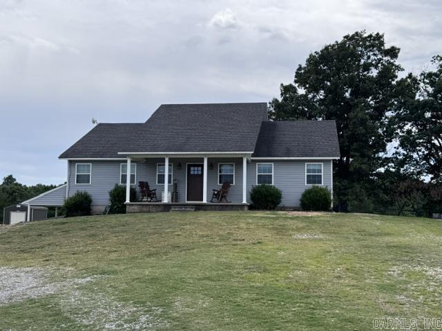 Good Golly, Miss Molly! This amazing property is sure to blow your mind. This modern home is sitting high and mighty on nearly 35 acres m/l. Home features an open floor plan with a split bedroom plan. Primary bedroom has an amazing walk-in closet, vanity with dual sinks, large garden tub and a spacious shower. A custom kitchen that a cook dreams about creating their favorite dish in! Full Basement with huge entertainment room and two bedrooms! Outside you find a covered front porch and a covered back deck. Both decks are overlooking amazing country views and pastures that produce several round bails of hay each year. A year-round pond that is stocked with catfish and bass! This one is fenced and ready for you to start your own little farm!