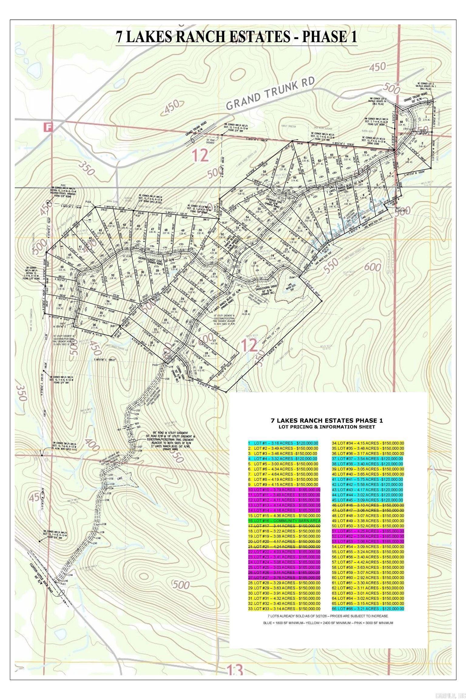 7 LAKES RANCH ESTATES PHASE 1 - Land