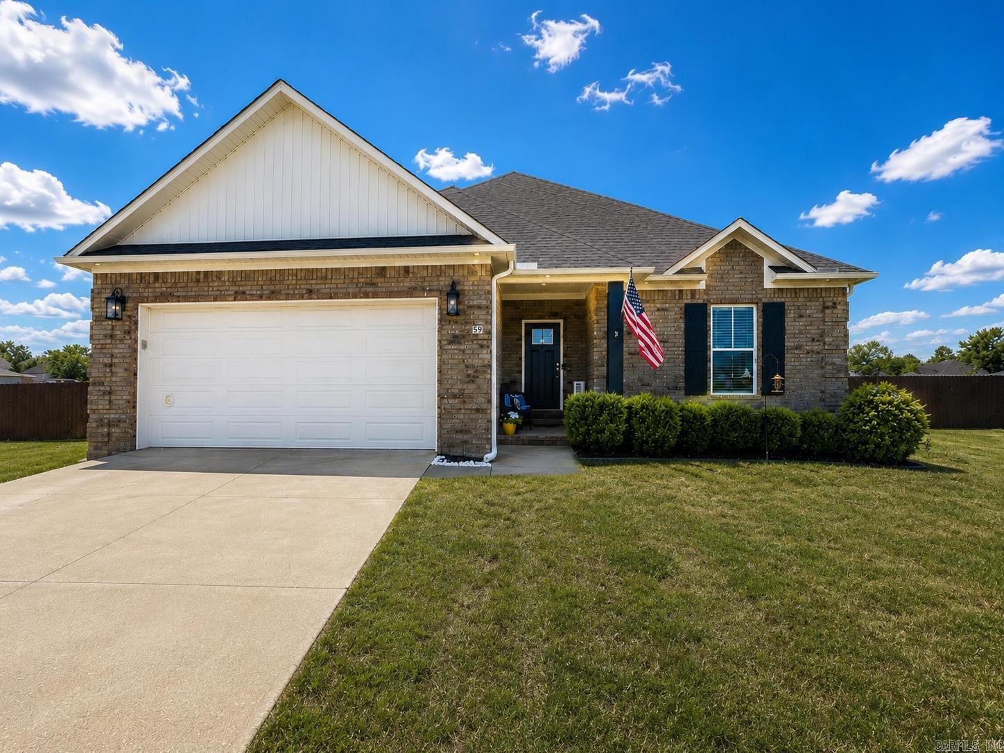 Welcome to this beautifully crafted home in Bianca Meadows Subdivision! This custom-built beauty blends modern finishes & functional design—offering the best of stylish, country living just minutes from Conway.   Step inside to a spacious open-concept layout designed for everyday living & entertaining. The living areas feature arched doorways, LVP flooring, & a stunning shiplap-accented fireplace that creates a warm focal point.   The kitchen stands out with quartz countertops, custom cabinetry, motion-lit pantry, elegant backsplash, pantry storage, & a large island—perfect for hosting. This home offers 3 bedrooms & 2 bathrooms, including a generously sized primary suite complete with a walk-in closet, spa tub, & separate toilet area.   Built in 2019 to modern Arkansas energy efficiency standards, it delivers the benefits of newer construction throughout. The fully fenced, oversized backyard has plenty of room for pets, entertaining, gardening, a future shop, pool, or your own backyard oasis. Enjoy a peaceful setting approximately 10 minutes from Conway, offering the perfect balance of privacy & convenience. *Agents see remarks