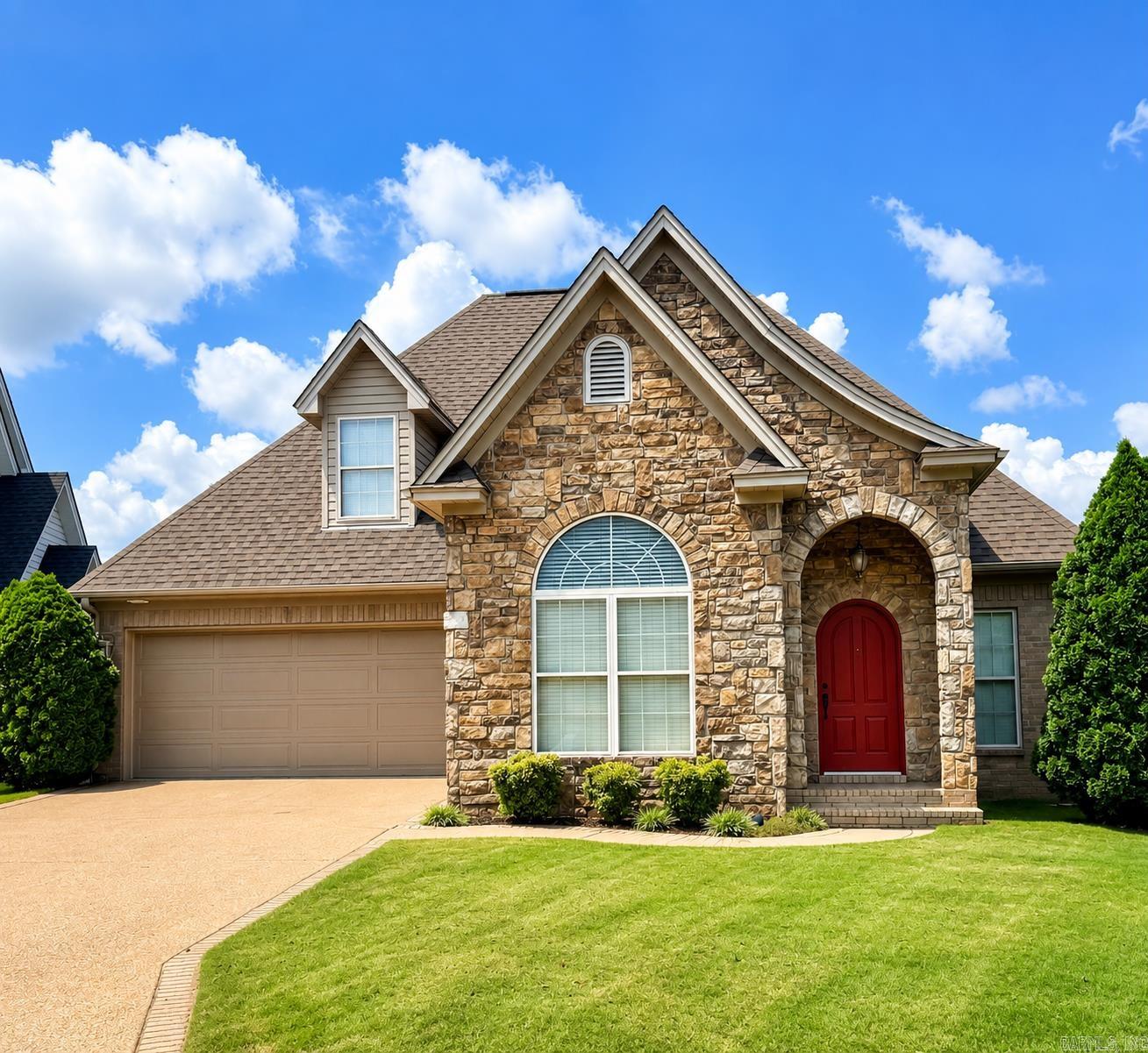 Beautifully maintained and move-in ready, this custom-built 3-bedroom, 2.5-bath home is perfectly situated on the 18th hole of The Course at River Oaks, offering stunning golf course views and timeless style throughout. The spacious floor plan features high ceilings, crown molding, generous storage, a formal dining room, and a dedicated office or sunroom overlooking the covered patio and fairway. The main-level primary suite provides a peaceful retreat with views of the course, while the spacious secondary bedrooms offer comfort for family and guests. Recent updates include a completely renovated upstairs bathroom with a granite double vanity, new tile flooring, new tub/shower, and all-new fixtures. Additional improvements include a new roof (2022), HVAC system (2020), and water heater (2018). The refrigerator, only one year old, conveys with the home. Enjoy added convenience and security with a sprinkler system and alarm system, all with no HOA fees. Conveniently located near medical facilities, shopping, and dining, this pristine home combines quality craftsmanship, thoughtful updates, and an exceptional golf course setting.