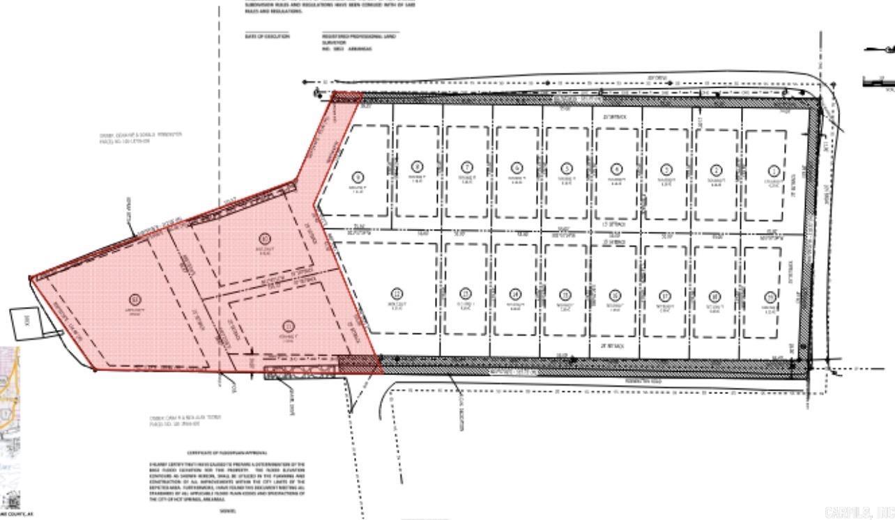 PENNINGTON POINT — LAKE HAMILTON DEVELOPMENT OPPORTUNITY Rare opportunity to acquire a 5 acre fully-planned residential development on Lake Hamilton with replat in hand and existing 2 slip covered boat dock. This shovel-ready tract offers a qualified developer immediate entry into one of Central Arkansas’s most sought-after lakefront markets, with the heavy lift of land planning, lot configuration, and entitlement work already complete. The Opportunity The replat establishes a tiered lot structure designed to maximize value across two distinct buyer pools: upper-tier lots positioned for short-term rental investors and second-home buyers, and lower-tier lots reserved for owner-occupied custom homes under a bill of assurance framework. This dual-market strategy de-risks absorption and broadens the buyer pipeline from day one. Why This Site Lake Hamilton continues to outperform regional lake markets in both price appreciation and STR revenue per night, driven by proximity to Hot Springs, year-round recreation, and limited remaining developable lakefront inventory.