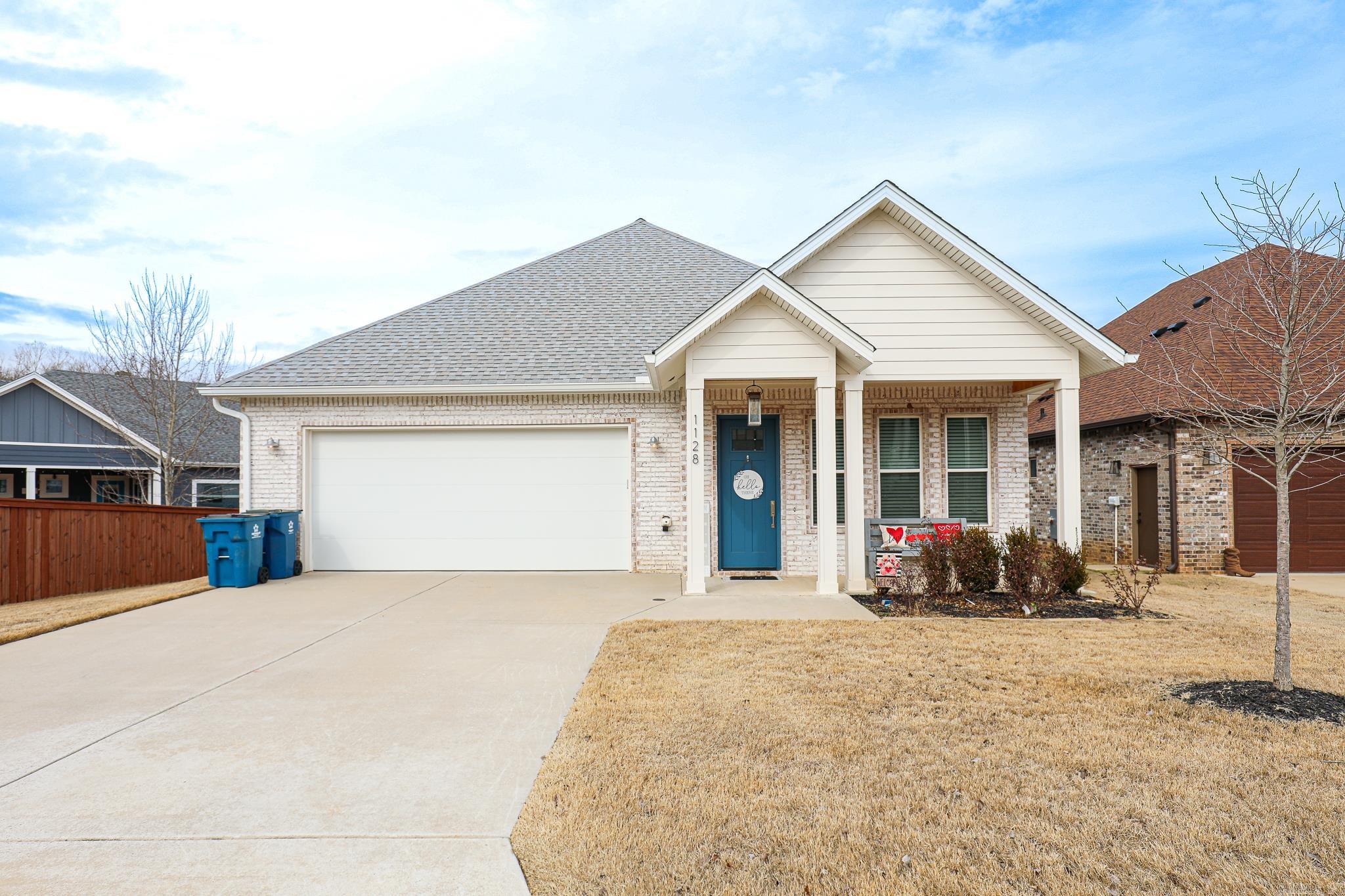 Beautiful brick home in Olde Salem Township! Energy efficient foam insulation, zip wall system, Low E Windows. Quartz countertops, custom soft close cabinets, tiled shower, clothes rack pull downs in walk in closet, fireplace, open floor plan, two car garage with walk up stairs to spacious attic. Fabulous back porch that is fully enclosed, heated and cooled looking out onto the green space that makes a great office or playroom. Amenities- swimming pool, clubhouse, two shared green spaces, one with pavilion and garden and the other with pond and nature trail. Great location in the Bryant School District.