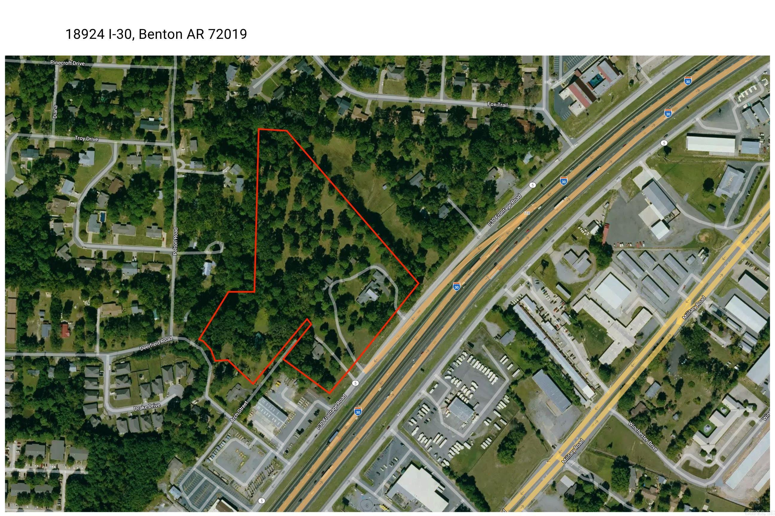 Prime commercial opportunity in one of Benton’s fastest-growing corridors. This +/-12.38 acre tract at 18924 I-30 offers excellent visibility and access just off Exit 118, making it ideal for a wide range of commercial uses. Zoned C-3, the property allows for high-intensity development including retail, service, restaurant, and outdoor display uses with no maximum building size. The site’s proximity to Interstate 30 provides strong traffic exposure and easy connectivity to Benton, Bryant, and the greater Little Rock market. With continued growth along this corridor and increasing demand for commercial development, this property is well-positioned for investors, developers, or end users looking to capitalize on a high-traffic location.