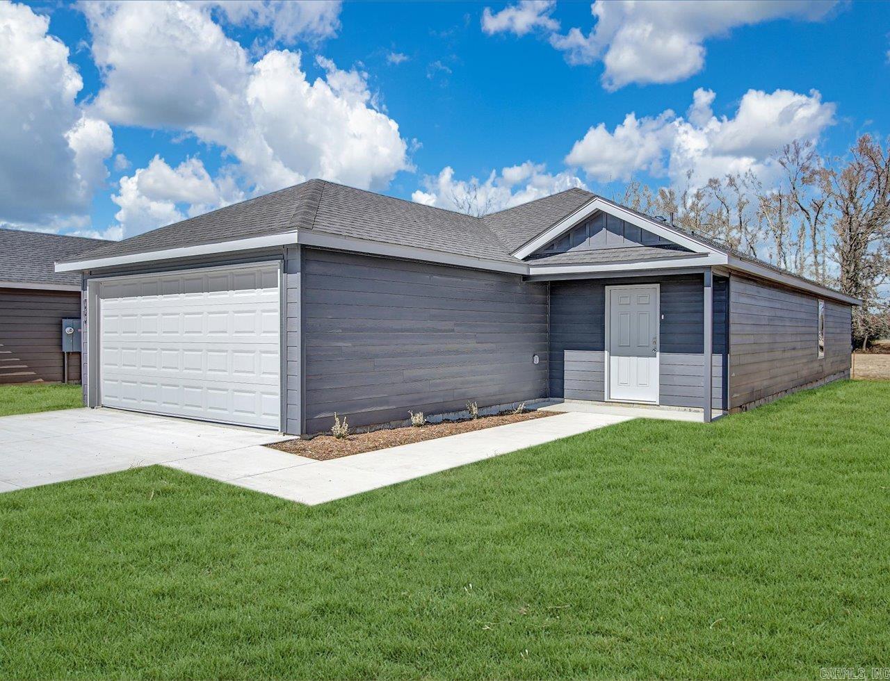 Exquisite Elkins plan in Moonlight Meadows, located in Ward, AR! These new construction homes feature modern finishes for comfortable living!  Homes will have LVP flooring and carpet.  In the kitchen and bathrooms, you’ll find beautiful granite countertops. Each home will feature Hardie® siding per plan. These homes come with a programmable thermostat! 10-year limited Homebuyer’s Warranty! Photos may be stock photos, representative of plan only and may vary as built. Annual taxes is an estimate. Taxes are TBD. Special Improvement Tax of $495 annually.