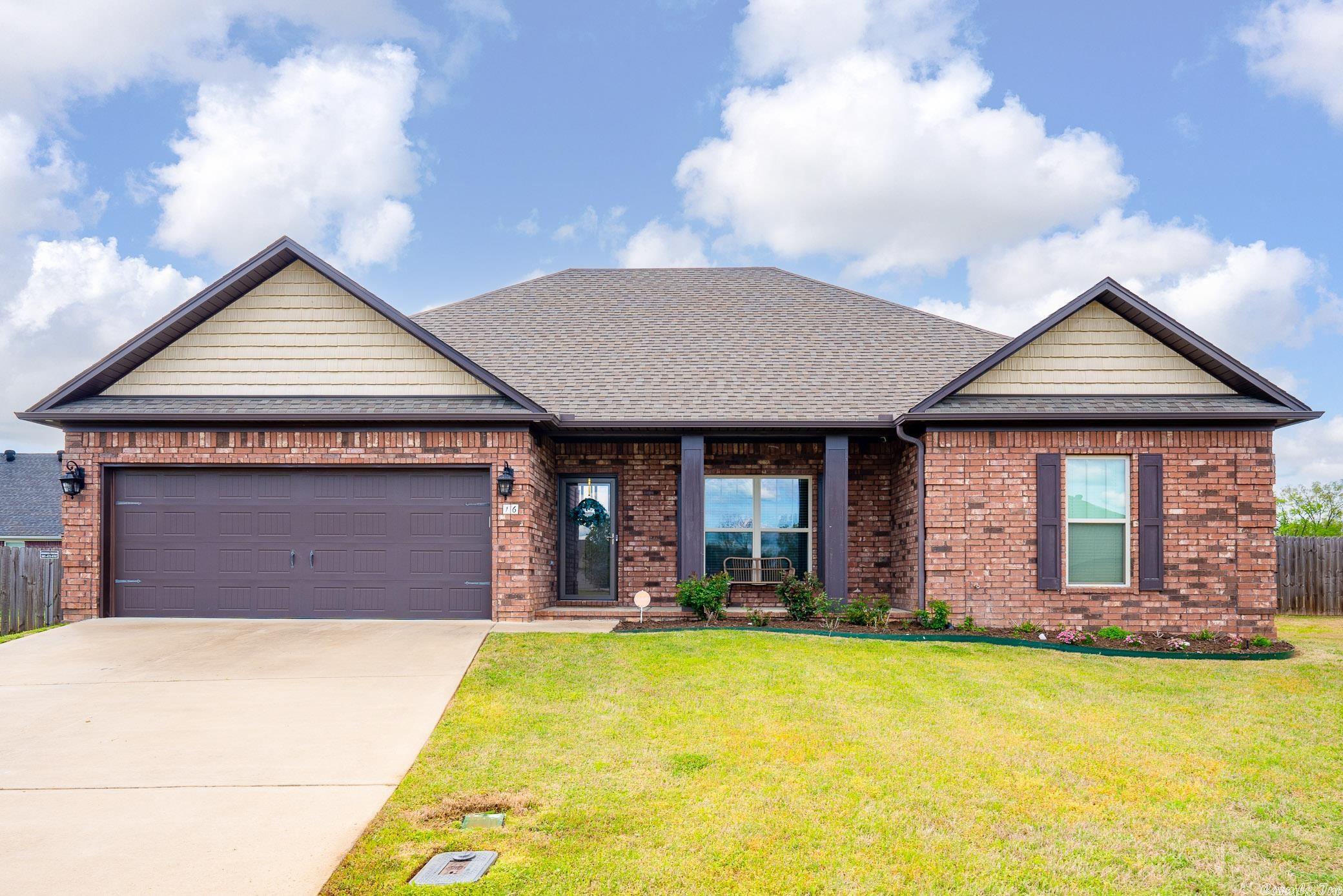 This well-maintained, 4 bedroom, 2 bath home features many custom finishes including granite countertops throughout, recessed lighting, waterproof wood-look flooring, and so much more. Having a partially open floor plan makes it great for entertaining! The centrally located kitchen features soaring cabinets, breakfast bar, large pantry with glass door, tons of counter space, and under cabinet lighting. The primary suite is found on one side of the home with a generous sized closet and soaker tub. The additional three bedrooms are on the other side of the home along with a guest bathroom featuring a double vanity. You can enjoy being outside on the large covered back patio with plenty of room to relax while looking over the great sized backyard. Home is located on a culdesac! Come see it today! You won't be disappointed!