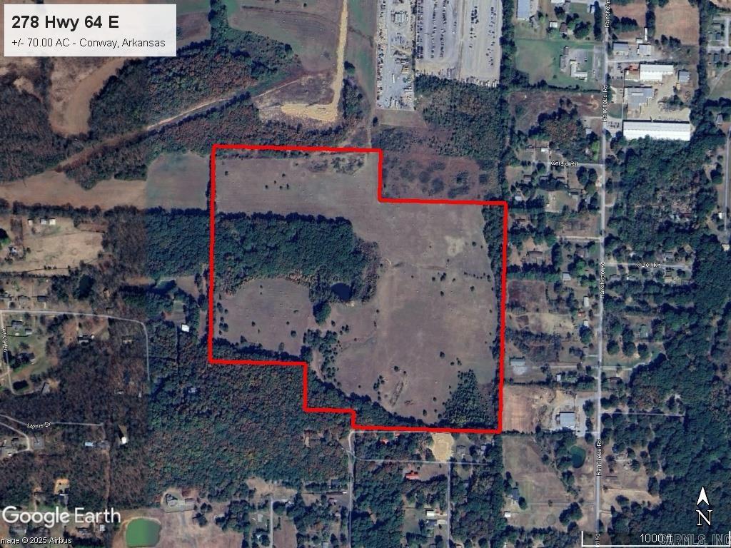 EXCELLENT LOCATION IN CLOSE PROXIMITY TO CONWAY with great development potential. This +/- 70.00 Acre tract is located just outside the Conway city limits and features convenient access to I-40. This property is well suited for residential development. Mineral Rights do not convey.