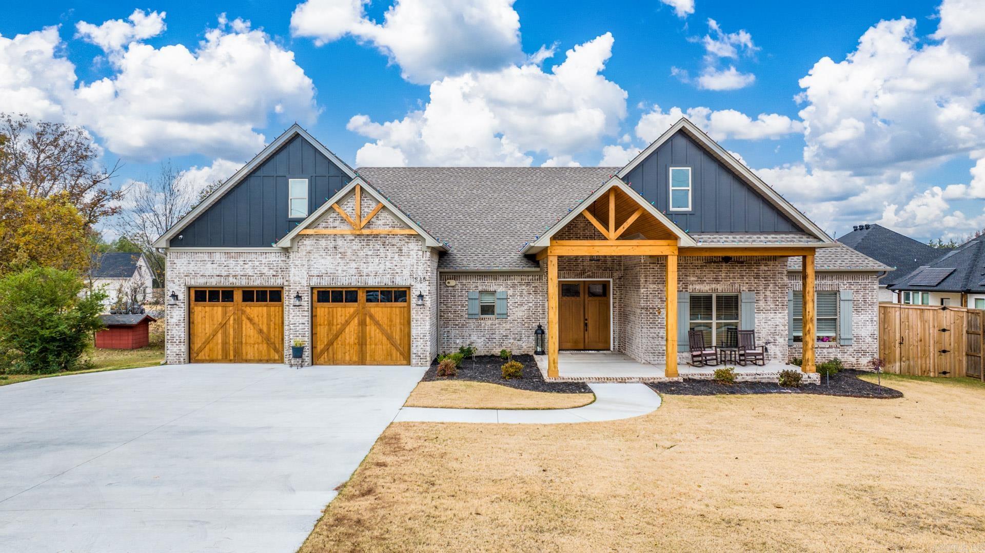 Like NEW custom home! 4 beds down, office & flex room w/ French doors, bonus room up. The covered front porch’s stained wood ceiling, luxury vinyl flooring, granite countertops & large open floor plan will take your breath away. The LR coffered ceilings, dual fireplace & large dining area provide an elegant touch. The kitchen, complete with high-end appliances, huge panel ready refrigerator, beautiful cabinetry with underneath lighting & soft-close drawers, copper vent hood, and a deep copper sink. The six-burner gas top with griddle, double oven, pot filler, 2 ice makers & water dispensers and oversized 10 ft. island make cooking a pleasure. Walk-in pantry w/ microwave, hidden trashcan & cabinets and storage space. Primary bed offers tall tray ceiling, fireplace, bathroom w/ granite counter tops, heated floors, oversized soaker tub, and tiled shower w/ full bench. Access to the laundry room from walk in closet w/ built ins & dresser. Mudroom & 1/2 bath in the garage entry area. Fenced, backyard w/ patios is wired for an inground pool. Fireplace & 1/2 bath make it perfect for entertaining! Oversized garage & drive, security & sprinkler system. Agents see remarks
