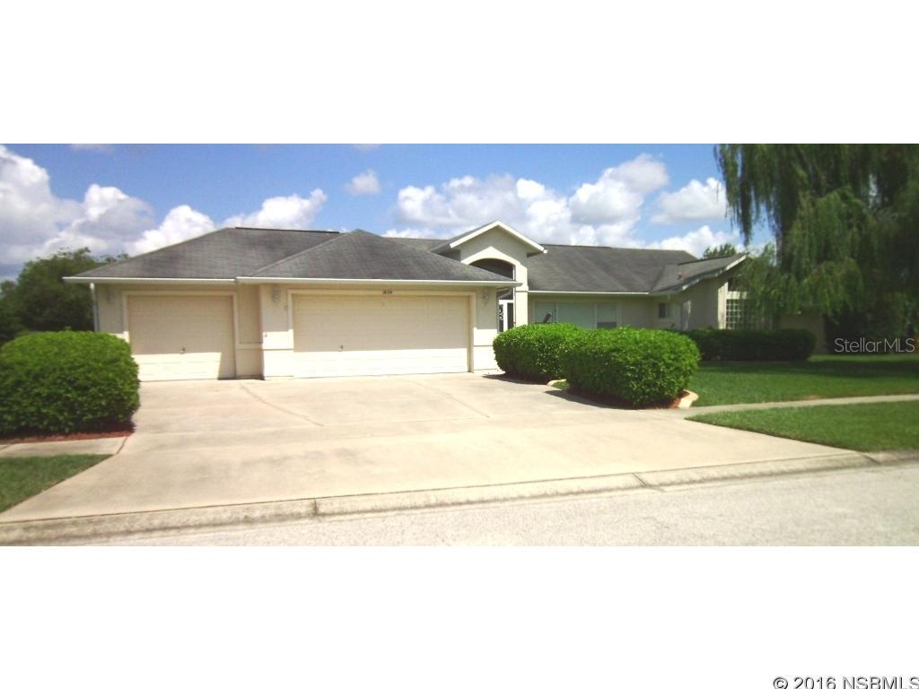 Under contract taking backups. You will love the floor plan of this home with cathedral ceilings that give a very spacious feel.  This modestly priced 3 bedroom, 2 bath, 3-car garage home with flowing floor plan provides ideal space for a young family or empty nesters who need room for visitors.  Enjoy preparing meals in the modern kitchen featuring lots of cabinets & counter space, a full appliance package and a pantry for even more storage, while still able to interact with family or guests in the inviting Family room to build and share great memories.  Two additional bedrooms, a guest bath, dining room and formal living room give you the space you need for family or overnight visitors. The Ownerâs Suite includes his & hers vanities, a large walk in closet, a large walk in shower and a jetted walk in tub.  Neutral colors and custom plantation shutters throughout, new carpet 2015, Brand new roof 2016, New A/C 2013, ADT home security, central vacuum system, termite bond until 2017, very well maintained and move in ready. The Landscaping is kept gorgeous with an irrigation system on reclaimed water. Walk to park, terrific school district including Cypress Creek elementary, Creekside middle and Spruce Creek high. Close to shopping, restaurants, hospitals & I-95. Minutes to the Daytona International Speedway and the world's most famous beach! ;Water: City