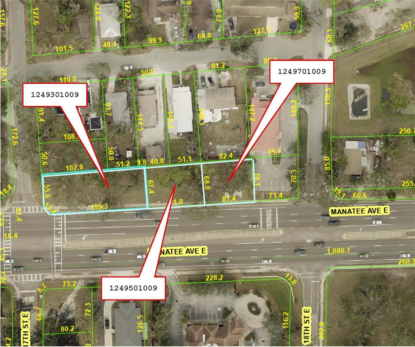This 0.52-acre vacant site features three contiguous parcels strategically located on the high-visibility corner of Manatee Avenue East and 17th Street East. Zoned T4-O (General Urban Open) within the Urban Commercial Corridor, the property supports a diverse range of developments including medical clinics, retail, office buildings, and multi-family residential up to three stories. The land is situated in a low-risk FEMA Flood Zone "X" and offers potential for assemblage with an adjoining lot to the north. With 70 percent maximum lot coverage and a clear entitlement path, this is a premier opportunity for a neighborhood-serving business or residential project in the heart of Bradenton.
