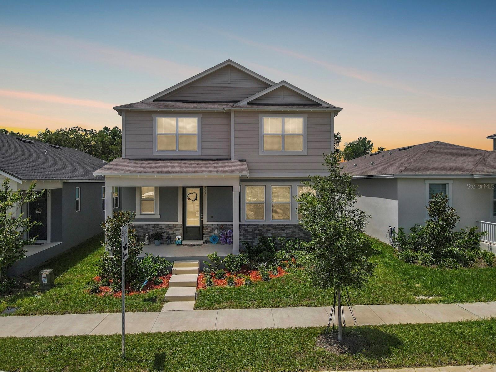 Welcome to this beautifully designed Talquin floor plan by Mattamy Homes, located in the sought-after Rainwood community in Groveland. Offering over 2,300 square feet of thoughtfully designed living space, this modern two-story home features 3 spacious bedrooms, 2.5 bathrooms, a versatile loft, and a 2-car garage with 4 parking spaces on the driveway, combining style, comfort, and functionality. Step inside to an open-concept layout that's perfect for both everyday living and entertaining. The heart of the home is the kitchen, complete with granite countertops, 42-inch cabinetry, a large center island, abundant storage, and a seamless flow into the spacious Great Room and dining area. Upstairs, you'll find a generous owner's suite with 2 walk-in closets and private bath, along with two additional bedrooms, a full bathroom, convenient upstairs laundry, and a flexible loft that can serve as a home office, media room, fitness area, or playroom. Built with today's homeowner in mind, this energy-efficient home offers modern construction, smart-home features, and lower maintenance than older resale properties. Rainwood is a beautifully planned Mattamy Homes community featuring scenic sidewalks, green spaces, Pool, playground, Fitness Equipment, and a central park with walking trails, designed to encourage an active, connected lifestyle. Ideally located just minutes from Downtown Clermont and Downtown Groveland, with convenient access to US-27 and the Florida Turnpike, you'll enjoy an easy commute to Orlando while being close to shopping, dining, medical facilities, lakes, parks, and outdoor recreation.