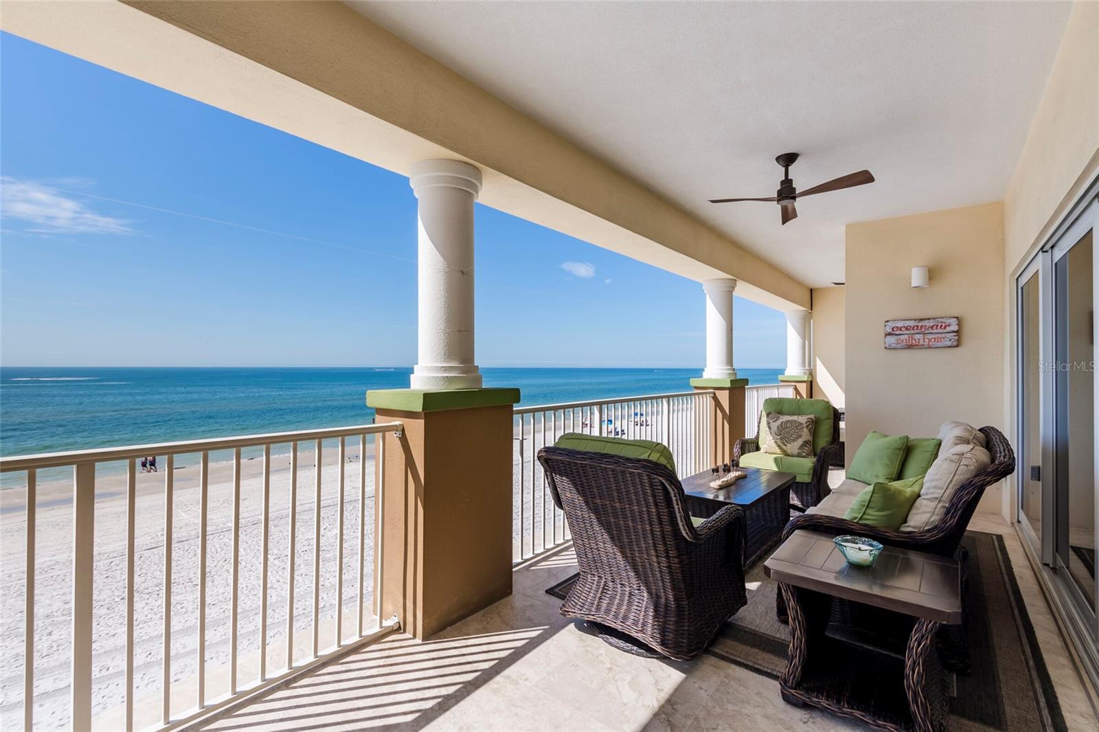 Stunning, elegant Gulf front residence in the NEWER CONSTRUCTION (2015) community of the Beach Club of Madeira, a 12-unit upscale condominium situated on a wide 260' stretch of shoreline in Madeira Beach. 

An expansive 42' WIDE BALCONY offers a large outdoor living area with sunsets year round. 

This gorgeous residence is the epitome of elegance, with over $200,000 in recent upgrades. BRAND NEW KITCHEN with luxurious high end finishes and appliances includes: "Dacor" Refrigerator and freezer, "Dacor" 36" induction cooktop with Wi-Fi connectivity, "Dacor" combination 4.8 Cu. Ft. electric oven with 1.9 Cu. Ft., "Asko" Dishwasher, "Zephyr" 24" wide 42 bottle wine cooler, 36" 250 CFM wall mounted range hood. 

Additional features include quiet "InSinkErator" garbage disposal, custom soft-close cabinets, quartzite counters, touchless faucet, double trash can, lazy Susan and pull out drawers in pantry cabinets. 

NEW 2023 water heater installed 6 months ago. A/C 8 years old. 

HIGH CEILINGS with crown molding, together with wide expanses of glass - create spaciousness and fill the entire residence with natural light. 

More than 3,000sf of living space with 4 bedrooms and 3.5 baths are all enhanced by a host of luxury fixtures and finishes (the 4th is currently used as a bedroom but can also be used as a media room, or study). PRIVATE, OVERSIZED 1-CAR GARAGE with a 2ND ASSIGNED PARKING SPACE in the under building shared garage. Visitor Parking under building. Waterfront private CABANA is included, that opens right on the beach.

The amenities include a heated pool and spa overlooking the beach, and guest parking. The famous JOHN’S PASS with world class restaurants - is a short walk or trolley ride away. Bedroom Closet Type: Walk-in Closet (Primary Bedroom).