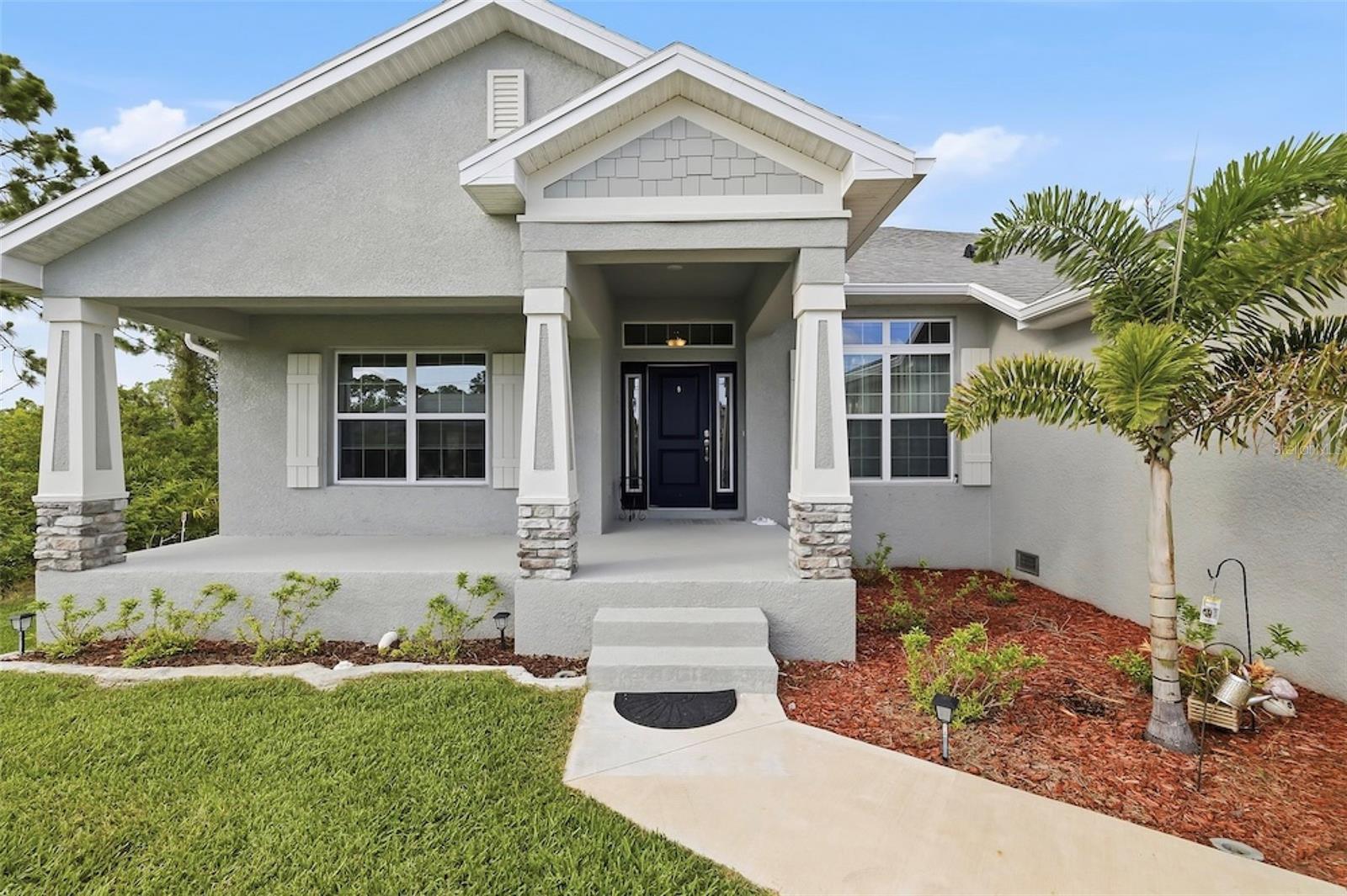 Welcome to South Gulf Cove! This spacious 4-bedroom, 3-bath home with a den and highly sought-after 3-car garage offers over 2,265 square feet of living space designed with comfort, functionality, and flexibility in mind. Step inside to find a bright and open floor plan featuring fresh interior paint, brand-new flooring, an updated kitchen, generous living and dining areas, and a split-bedroom layout that provides privacy for the primary suite while still offering plenty of room for family and guests. The versatile den is perfect for a home office, fitness room, playroom, media room, or additional guest space. Built in 2024 and situated on a dry lot in the growing waterfront community of South Gulf Cove, this home offers the ideal blend of modern living and Florida lifestyle. Residents enjoy easy access to community parks, playgrounds, walking paths, public pickleball courts, and a community boat ramp with access to over 50 miles of canals leading to Charlotte Harbor and the Gulf of Mexico. Conveniently located near shopping, restaurants, golf courses, schools, and the beautiful beaches of Boca Grande and Englewood, this property is an excellent opportunity whether you're looking for a full-time residence, seasonal retreat, or investment property. Don't miss your chance to own a beautiful home in one of Southwest Florida's fastest-growing communities. HOA is Optional! Schedule your private showing today!
