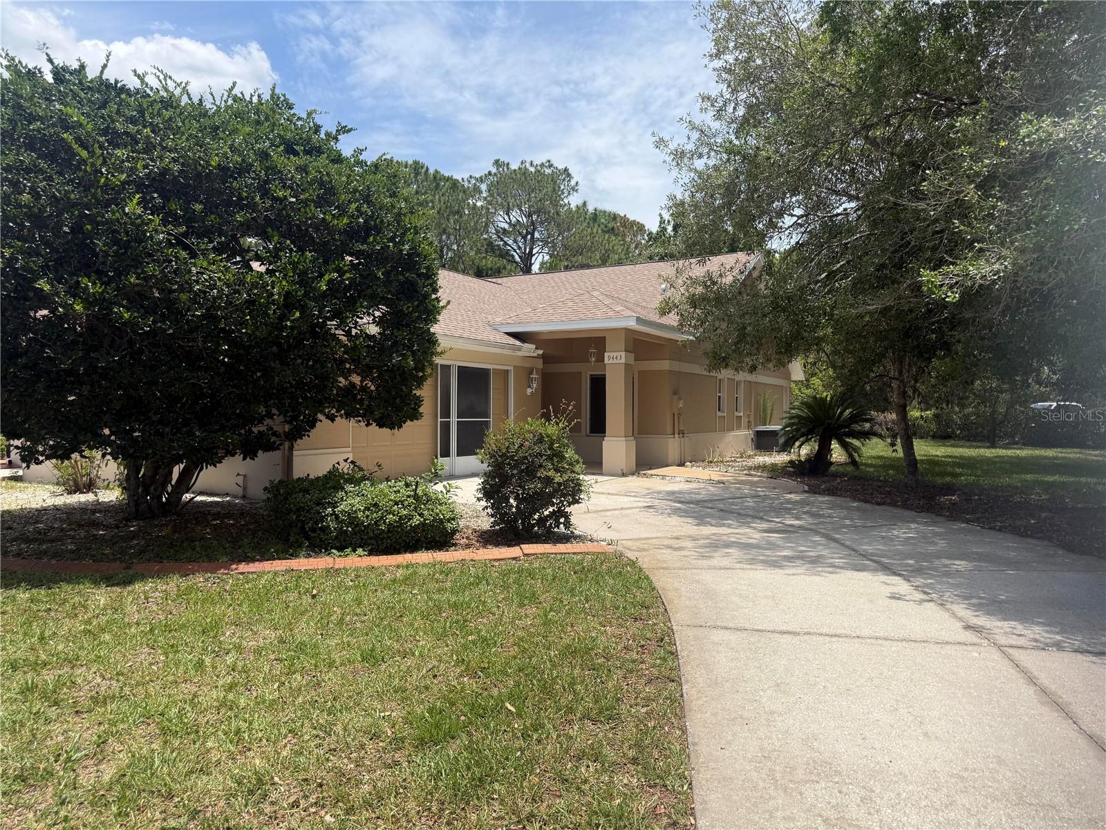 Spacious 2 bedroom, 2 baths with 2 car garage VILLA. Association fees include High speed cable, internet, lawn maintenance and weed and seed of lawn. Many new features. Many elegant renovations have been done, including brand new kitchen counters and both baths with new vanities. Open Floor plan with vaulted ceilings and master bedroom suite. Gated Community of Glen Lakes. Unit is located within walking distance to the tennis courts and shuffle board courts.