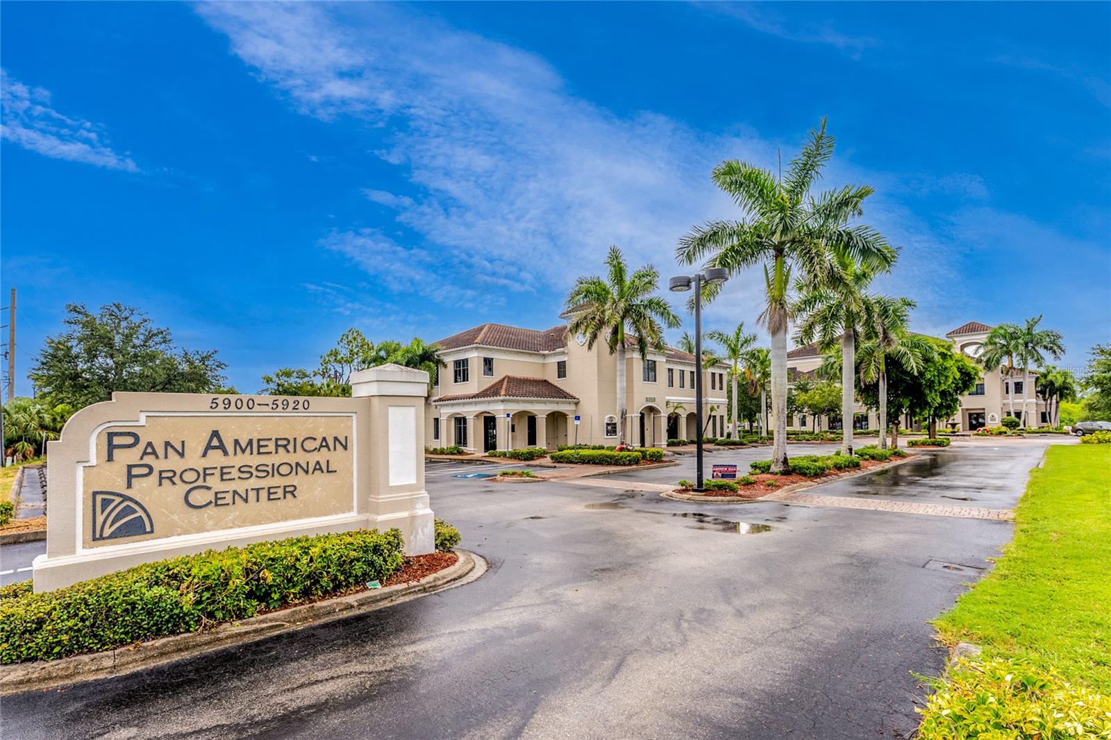 Pan American Professional Center....2 upscale multi story Mediterranean style office buildings with elevator. High traffic count and great visibility on the corner of US 41 and Pan American Blvd. Zoned PCD (Planned Commerce Development). Building #1 was built in 2007 and has 2 stories and 8076 total square footage, 7672 sq ft under air. Building # 2 was built in 2008 and has 3 stories and 21,290 total square footage and 20,380 under air. This parcel is 0997005065 and has 2.7 acres. The grounds are beautifully maintained and feature a fountain and gazebo. 100 parking spaces. Perfect for executive suites, medical and offices, attorney offices, educational facilities, corporate headquarters. North Port is ranked nationally as one of the fastest-growing cities in the U.S., it is undergoing a massive transformation from a quiet, sprawling subdivision into a major hub in Southwest Florida.