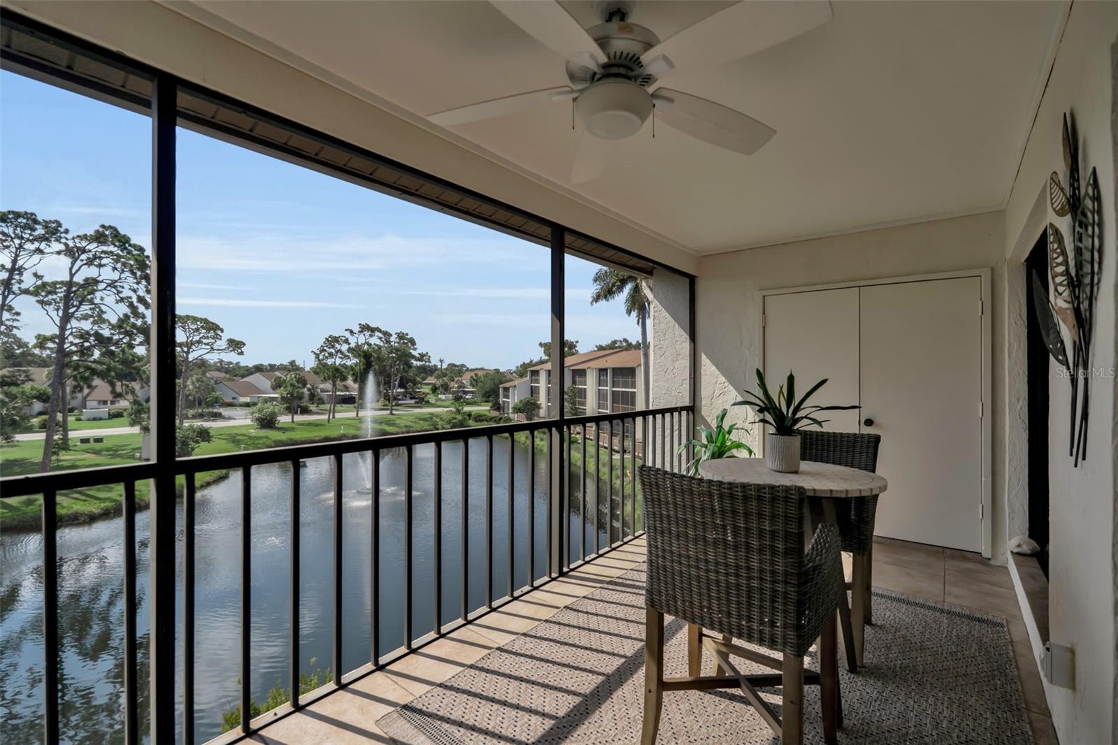 Perched among the treetops in beloved Bird Bay Village, this adorable 3rd-floor, 1-bedroom, 1-bath furnished condo feels like the perfect Venice getaway. Beautifully updated, impeccably maintained, and filled with natural light, the residence features soaring vaulted ceilings that add volume, charm, and an airy coastal feel throughout. Even better, this building offers an elevator — a unique and desirable feature within Bird Bay Village — making access to this top-floor retreat easy and convenient. Additional highlights include a new roof, one assigned carport parking space, and a private storage unit. Bird Bay Village is known for its resort-style amenities, vibrant social atmosphere, and beautiful natural setting along Roberts Bay. Residents enjoy multiple swimming pools, a clubhouse, fitness room, library, tennis, pickleball, bocce, walking paths, clubs, events, and even a kayak launch on the property, making it easy to enjoy the water and surrounding natural beauty. Ideally located just minutes from Gulf Coast beaches, the Venetian Waterway Park, Legacy Bike Trail, downtown Venice, shopping, dining, and entertainment, this furnished Bird Bay Village condo offers the best of low-maintenance Florida living. Whether you are searching for a seasonal retreat, full-time residence, or charming Venice condo close to beaches, boating, kayaking, and recreation, this treetop escape is ready to welcome you home.
