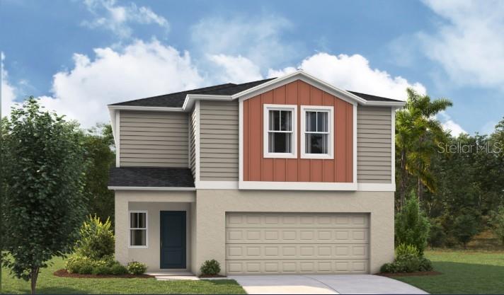 Azure 
BELOW MARKET INTEREST RATES with use of Seller's Preferred Lender.
Welcome to The Azure, where modern design meets practical living in a home that has it all. With 4 bedrooms, 2.5 bathrooms, and a 2-car garage, this home is crafted for comfort and style. The extraordinary elevation and professionally designed landscaping create a captivating first impression. Step through the front door to discover luxurious vinyl plank flooring that extends throughout the open-concept layout. The kitchen shines with quartz countertops and all-new stainless-steel appliances, overlooking the dining area and patio. A convenient half bath is located downstairs for guests with a spacious laundry room upstairs. Upstairs, you’ll find all four bedrooms, including the expansive owner's suite with a walk-in shower, double vanities, and a spacious walk-in closet. A flexible recreation space upstairs provides an ideal spot for family gatherings. With a smart thermostat ensuring energy efficiency and comfort, the Azure seamlessly blends functionality and modern luxury.   
Images shown are for illustrative purposes only and may differ from actual home. Completion date subject to change.
Contact or make an appointment for more details on interest rates.