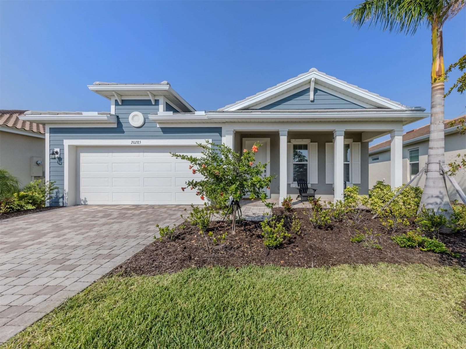 Back on market, previous buyers' home sale contingency fell through. Built in 2023 and lightly lived in, this three-bedroom, two-bath home with a flexible den/office is in the sought-after gated community of Renaissance at Wellen Park, just moments from the vibrant new downtown Wellen Park. Go inside to discover a beautifully designed open-concept layout featuring 8-foot doors, elegant tray ceilings in the owner’s suite and stylish finishes throughout. The spacious kitchen is a chef’s dream with quartz countertops, 42-inch cabinets, a large center island with seating for three or more, a generous walk-in pantry and plenty of cabinet space. The kitchen flows seamlessly into the dining area and great room, creating a setting for entertaining or everyday living. Hideaway sliding glass doors in the great room open completely to the screened-in lanai, extending your living space and offering peaceful views of the preserve, a serene and private backdrop. The owner’s suite is a retreat, featuring a spacious private bath and an enormous walk-in closet. The two guest bedrooms are tucked away in their hallway, directly across from a beautifully appointed guest bath with double vanity, giving your guests comfort and privacy. Additional highlights include a smart home package, a larger-than-average garage, a covered front porch, and resort-style amenities that are open and ready to enjoy. Renaissance residents have access to a gorgeous clubhouse, fitness center, pool, tennis and pickleball courts, and more, all just minutes from dining, shopping and entertainment of downtown Wellen Park and close to area beaches and major roadways. This home is better than new, so come experience it for yourself!