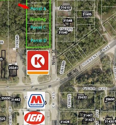 Gorgeous oak trees. Quiet street in established neighborhood. 5 minutes from SR 429/Wekiva pkwy (Mt Plymouth/Sorrento/Mt Dora exit). Easy drive to anywhere in Orlando Greater Metropolitan area. No HOA or CDD. Lot is 72' wide and very deep at 172'. Plenty of room for pool or guest house. Use any builder at any time. Walking distance to IGA grocery store, Circle K, and Restaurants. Underbrush cleared. Recent survey included. Lot corners are marked with wooden post topped with orange traffic cones for easy visibility. Adjacent lots may be available. Short drive to Mt. Dora (best address in Lake County) with amazing festivals, restaurants and shops. Get out of the city and enjoy a more rural area. Deed restricted, no manufactured homes.