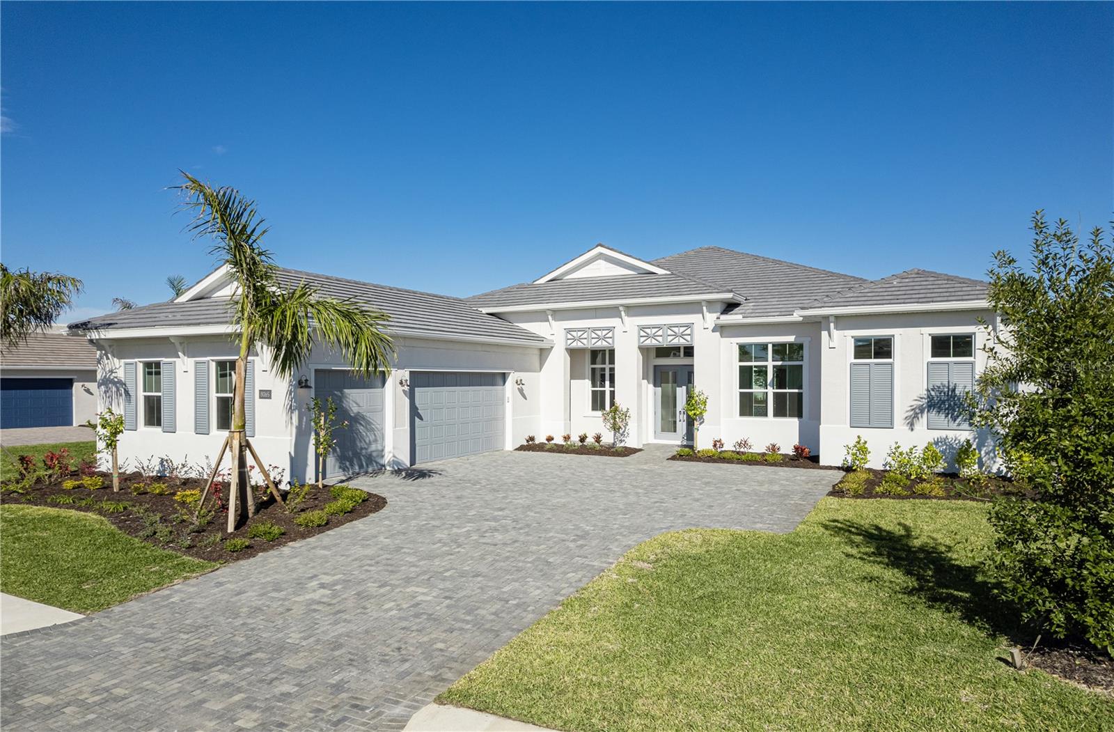 Move-in ready! Private pool and covered outdoor space perfect for relaxing or entertaining year-round are highlights of this corner home site. Luxurious primary suite with a spa-inspired bathroom and generous walk-in closet. Versatile flex room offers a study or office space. This beautiful community is situated just minutes away from shopping, dining, and entertainment. The Aragon Island Colonial is a beautifully crafted single-story home featuring 3 spacious bedrooms, 3.5 baths, a generous flex room, and a private pool—designed for comfort, style, and effortless living. Enjoy an open-concept layout with a seamless flow between the kitchen, great room, and casual dining area—perfect for gatherings and entertaining. The expansive primary suite includes a spa-inspired bath and a large walk-in closet for ultimate relaxation. With elegant finishes, versatile living spaces, and a quick move-in option, this home is ready to fit your lifestyle. Schedule your tour today!
