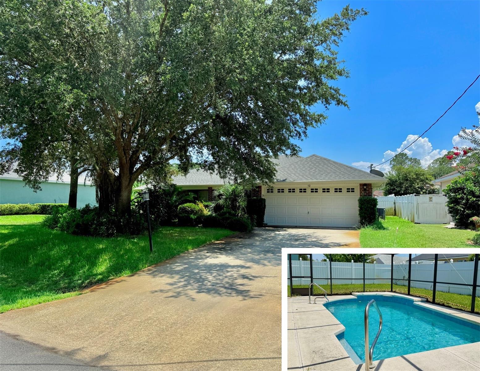 Welcome to this inviting brick 3-bedroom, 2-bath pool home located in the desirable Cypress Knoll neighborhood of Palm Coast. Designed for comfortable Florida living, the home features a spacious layout, fireplace, a private pool with lanai—perfect for relaxing or entertaining family and friends. Enjoy a convenient location with easy access to shopping, dining, golf, and the rapidly developing Town Center area. This well-located home offers a wonderful combination of classic curb appeal, outdoor living, and everyday convenience.