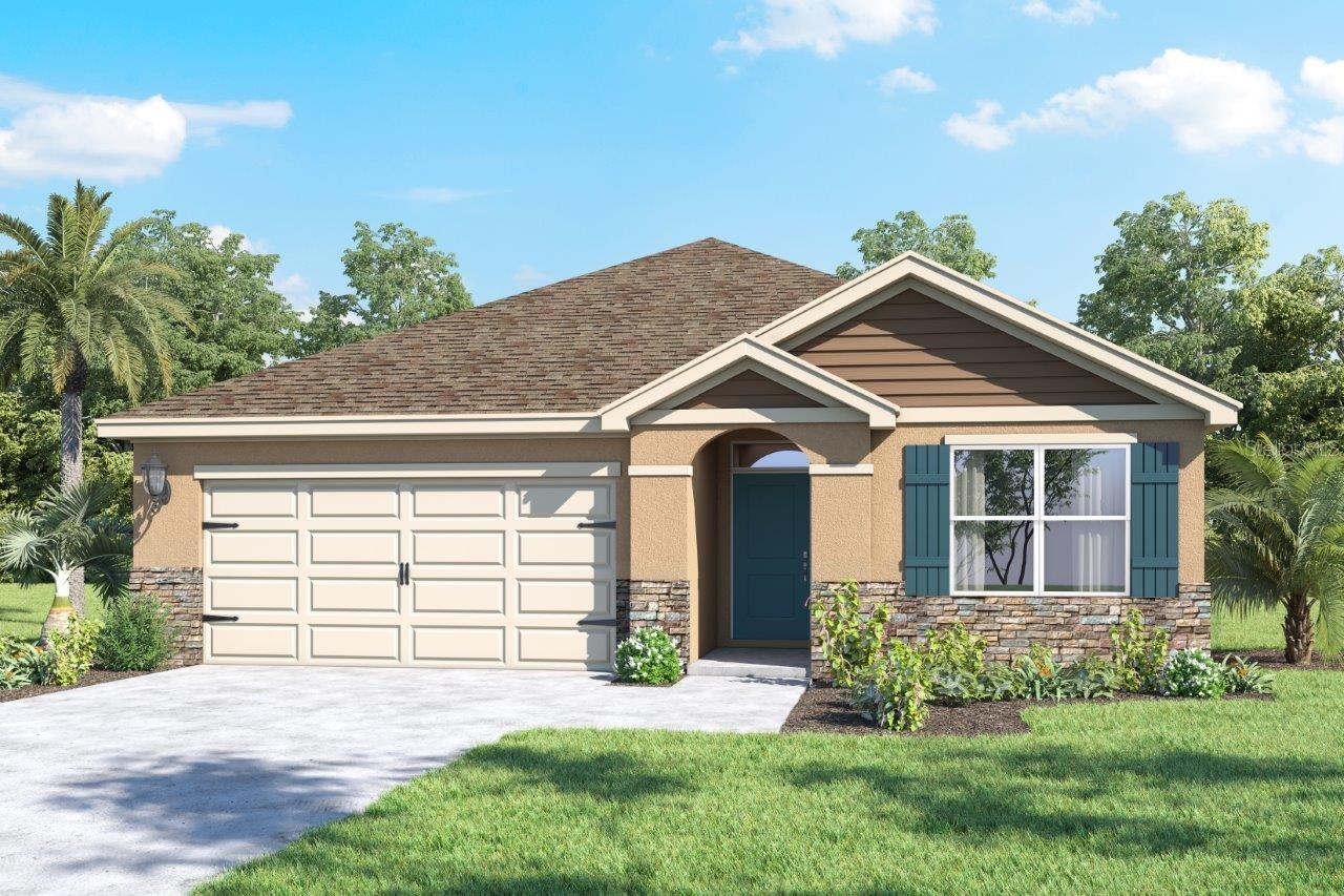 Under Construction. The Aria is one of our one-story floorplans featured in Crosswinds in Haines City, Florida. With multiple exteriors to choose from, the Aria is a popular home.

Inside this 3-bedroom, 2-bathroom home, you’ll find 1,672 square feet of comfortable living. This all-concrete block constructed, one-story layout optimizes living space with an open concept kitchen overlooking the living area, dining room, and covered lanai.

Entertaining is a breeze, as this popular single-family home features a living and dining in the heart of the home, with covered lanai just steps away in your backyard. The spacious kitchen features stainless steel appliances, a convenient island, and walk-in pantry with ample storage.

In every bedroom you’ll have carpeted floors and a closet in each room. Whether these rooms become bedrooms, office spaces, or other bonus rooms, there is sure to be comfort.

The primary bedroom located in the rear of the home has its own attached bathroom that features a walk-in closet and all the space you need to get ready in the morning. Sharing a sink isn’t a worry with the double vanity. Two additional bedrooms share a second bathroom. This home also features a nice laundry room space with privacy doors and a two-car garage for parking or storage.

Like all homes in Crosswinds, the Aria includes smart home technology, which allows you to control your home anytime with your smart device while near or away.

Contact us today and find your home at Crosswinds.

*Photos are of similar model but not that of the exact house. Pictures, photographs, colors, features, and sizes are for illustration purposes only and will vary from the homes as built. Home and community information including pricing, included features, terms, availability, and amenities are subject to change and prior sale at any time without notice or obligation. Please note that no representations or warranties are made regarding school districts or school assignments; you should conduct your own investigation regarding current and future schools and school boundaries.*