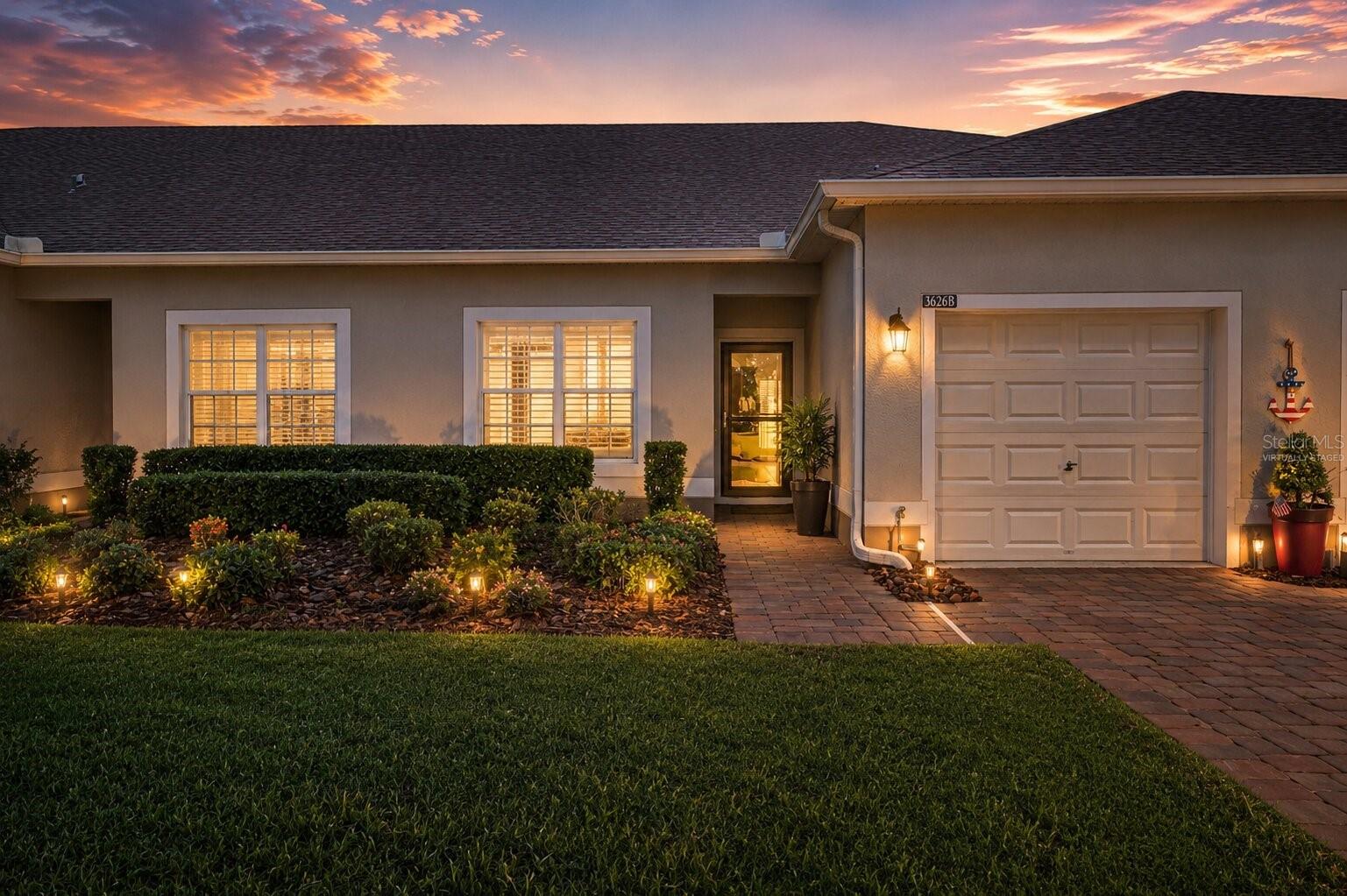 One or more photo(s) has been virtually staged. This home can be purchased with NO INCOME VERIFICATION needed — PLUS receive 1% back from the seller’s preferred lender! 

Welcome to easy living in one of Central Florida's most amenity-rich 55+ gated communities! This beautifully maintained 2-bedroom, 2-bath villa offers 1,375 square feet of thoughtfully designed living space plus a versatile bonus room that can easily serve as a home office, formal living room, formal dining room, hobby space, or even a potential third bedroom.

Inside, you'll immediately notice the pride of ownership with crown molding throughout, updated flooring with NO CARPET anywhere in the home, and an open, functional layout designed for comfortable everyday living. The updated kitchen provides plenty of workspace and storage, while the spacious primary suite features an en-suite bathroom with an extended walk-in shower. The guest bedroom also includes its own private en-suite bathroom, creating an ideal setup for visitors or multi-generational living.

One of the standout features of this home is the oversized screened lanai, providing the perfect place to enjoy your morning coffee, entertain guests, or simply relax while enjoying the privacy of having no rear neighbors. Adding to the peaceful setting, a quiet HOA-maintained green space sits directly across the street, creating additional separation and scenic views.

Additional upgrades include an HVAC system less than three years old, epoxy-coated garage floors, and built-in garage shelving that provides exceptional storage and organization.

Beyond the home itself, the community offers a lifestyle that is difficult to match. Residents enjoy access to a spectacular clubhouse featuring game rooms, billiards, card rooms, a large theater, golf simulator, fitness center with weight and cardio equipment, dedicated yoga and exercise studio with classes, art studio, library, and countless social activities. Outdoor amenities include a resort-style pool, lap pool, hot tubs, pickleball courts, tennis courts, basketball courts, bocce courts, shuffleboard courts, walking trails, and more.

The HOA provides exceptional value by covering lawn maintenance, landscaping, irrigation maintenance and repairs, exterior painting on a regular schedule, termite treatment, pest control, roof replacement, and 24/7 guarded gate security, allowing residents to enjoy a truly low-maintenance lifestyle.

If you're looking for a move-in-ready home with privacy, upgrades, and access to world-class amenities, this villa deserves a spot at the top of your list.